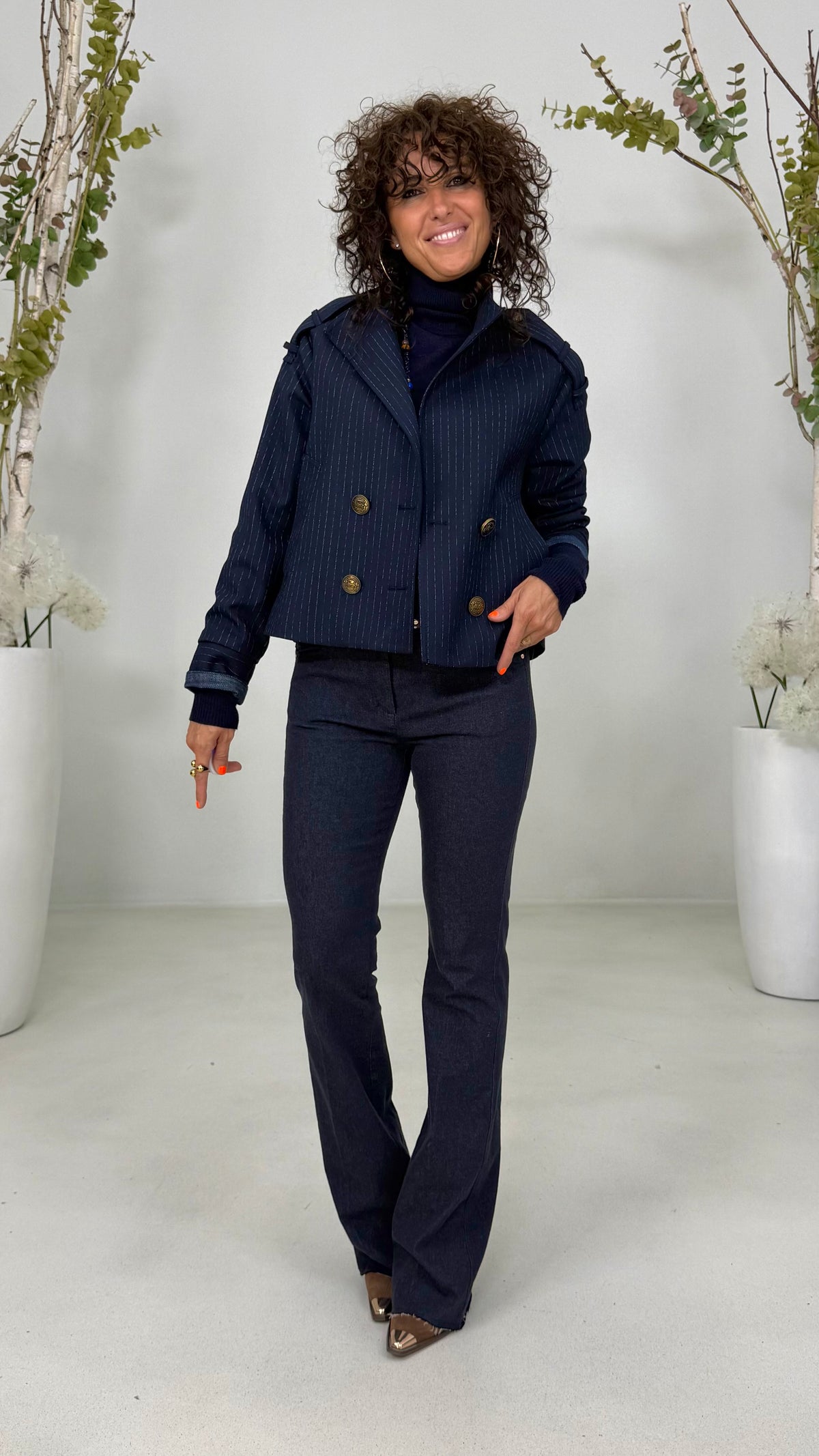 GIACCA SPENCER IN FLANELLA GESSATA