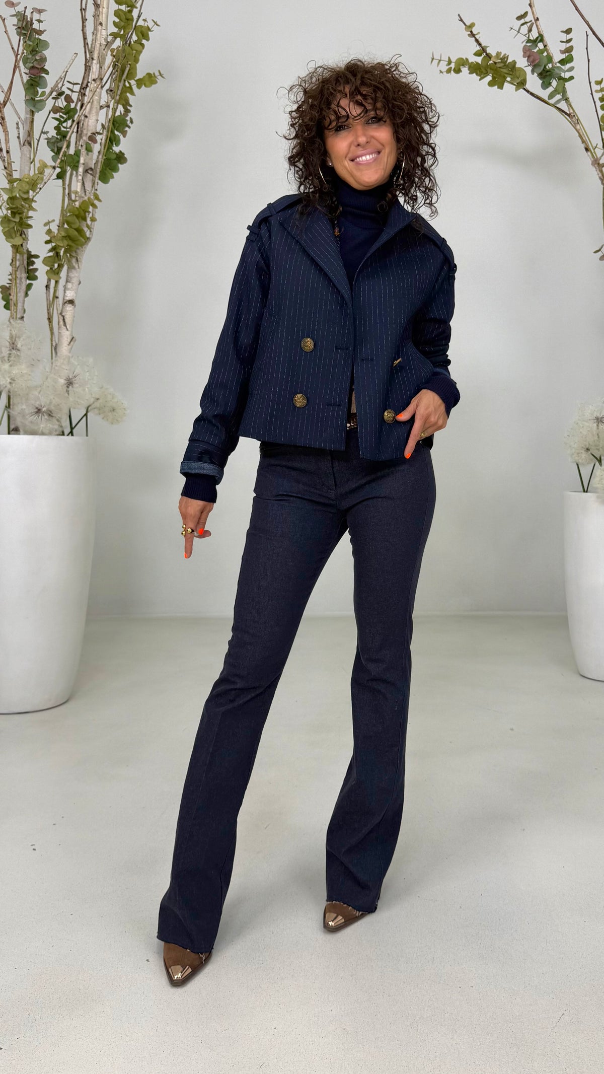 MAGLIA BASIC IN MERINOS CON COLLO ALTO