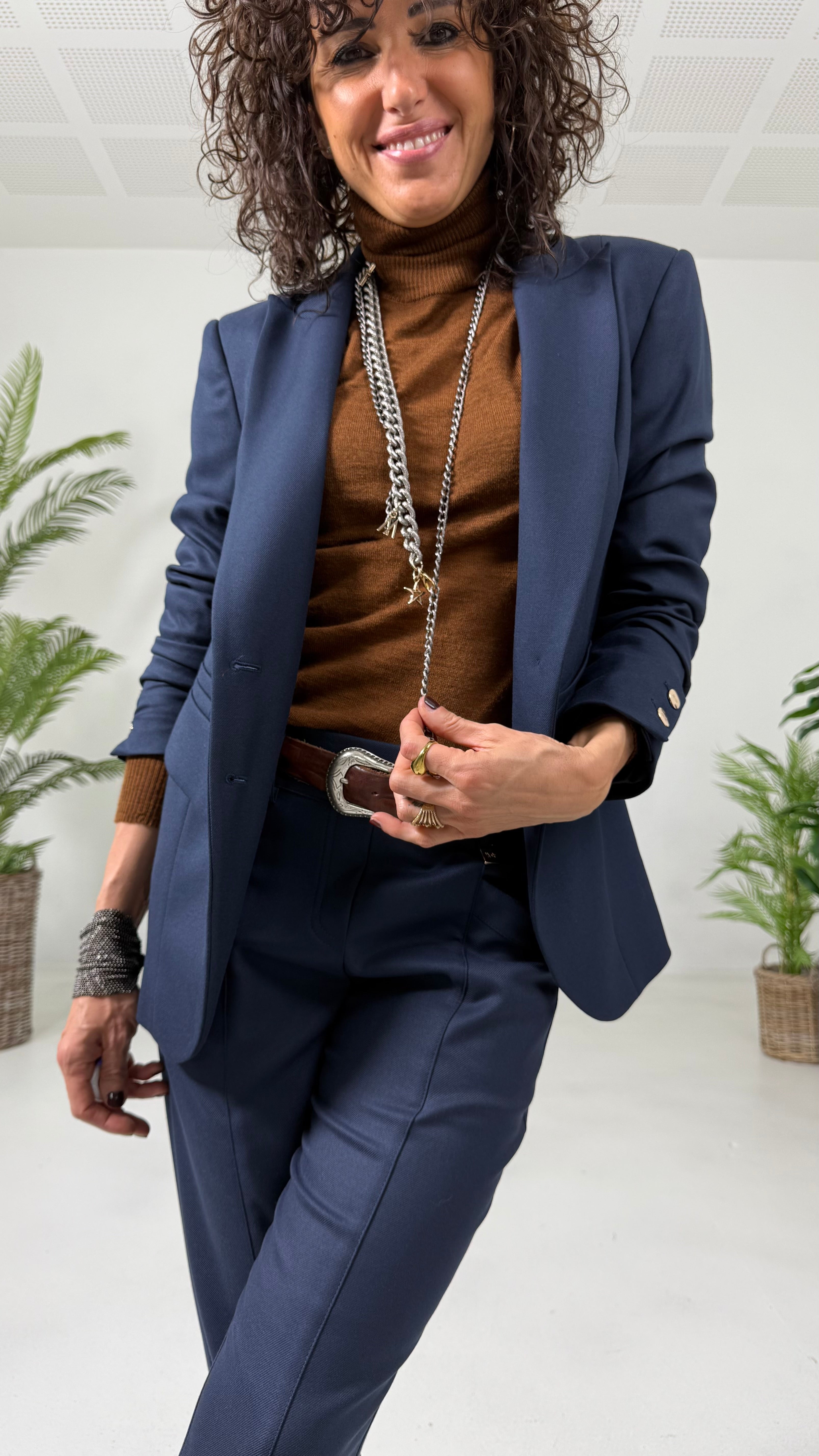 MAGLIA BASIC COLLO ALTO IN LANA VISCOSA