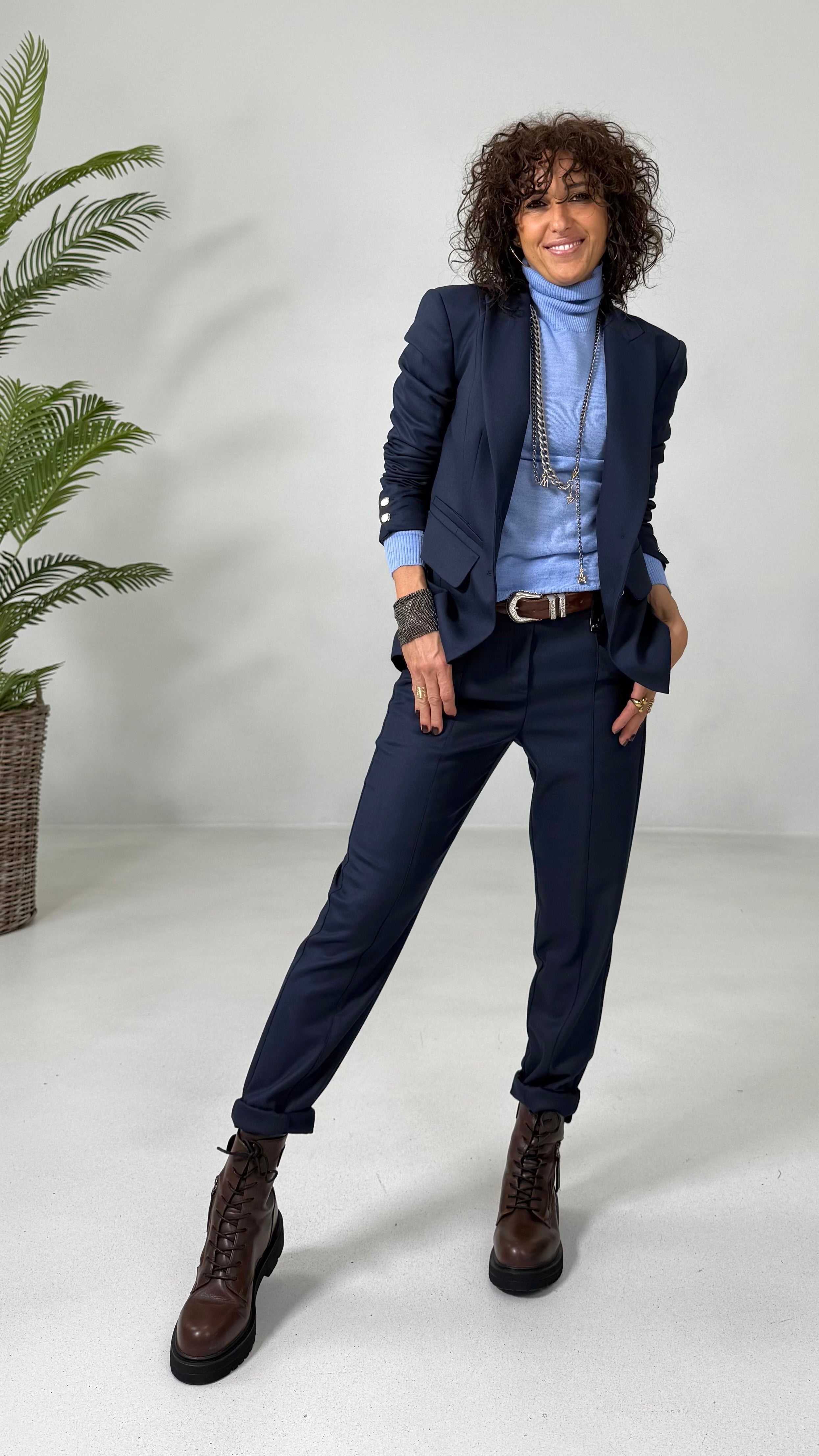 MAGLIA BASIC COLLO ALTO IN LANA VISCOSA