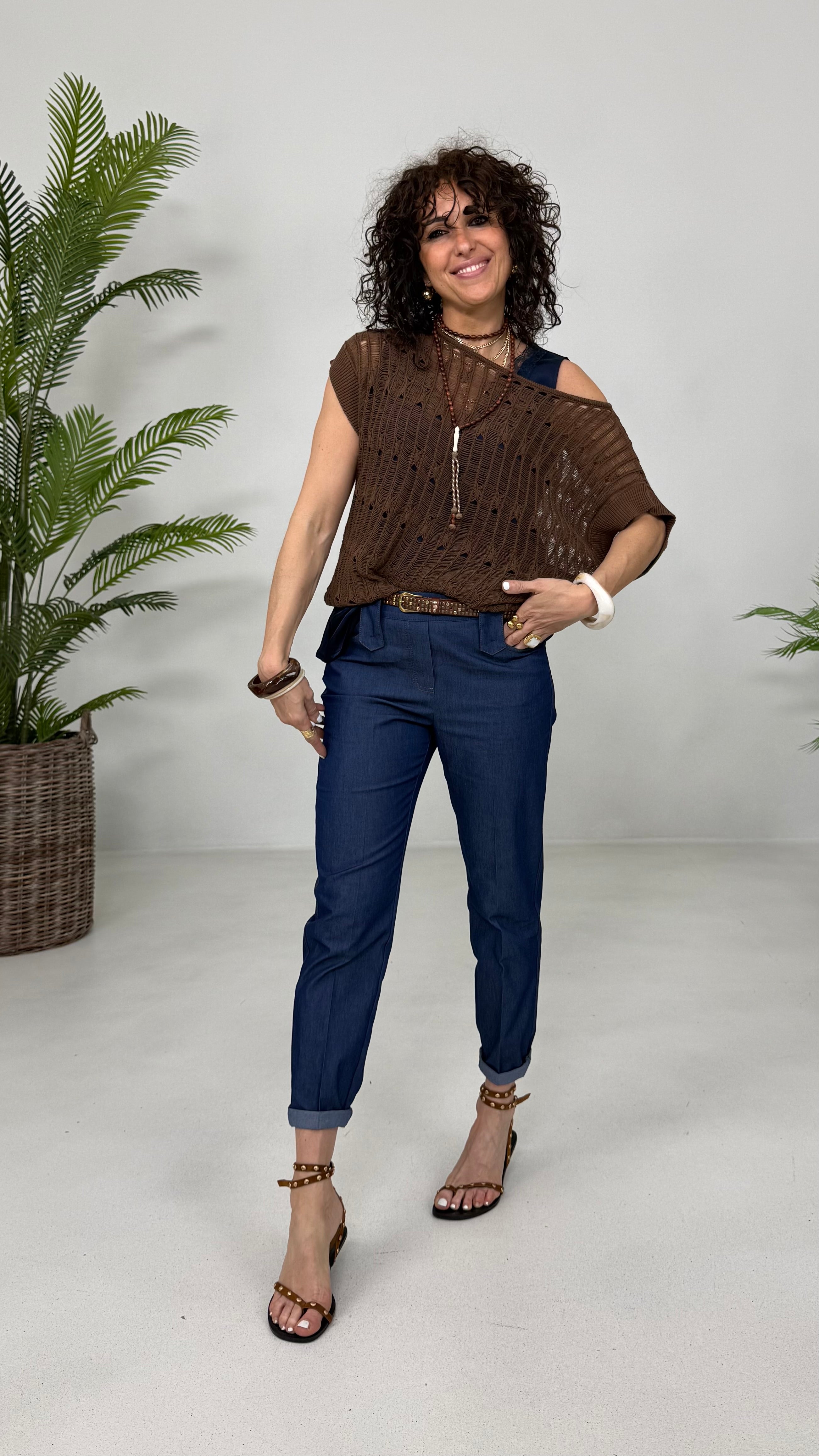 BASIC IN JEANS ELASTICO CON ALAMARI