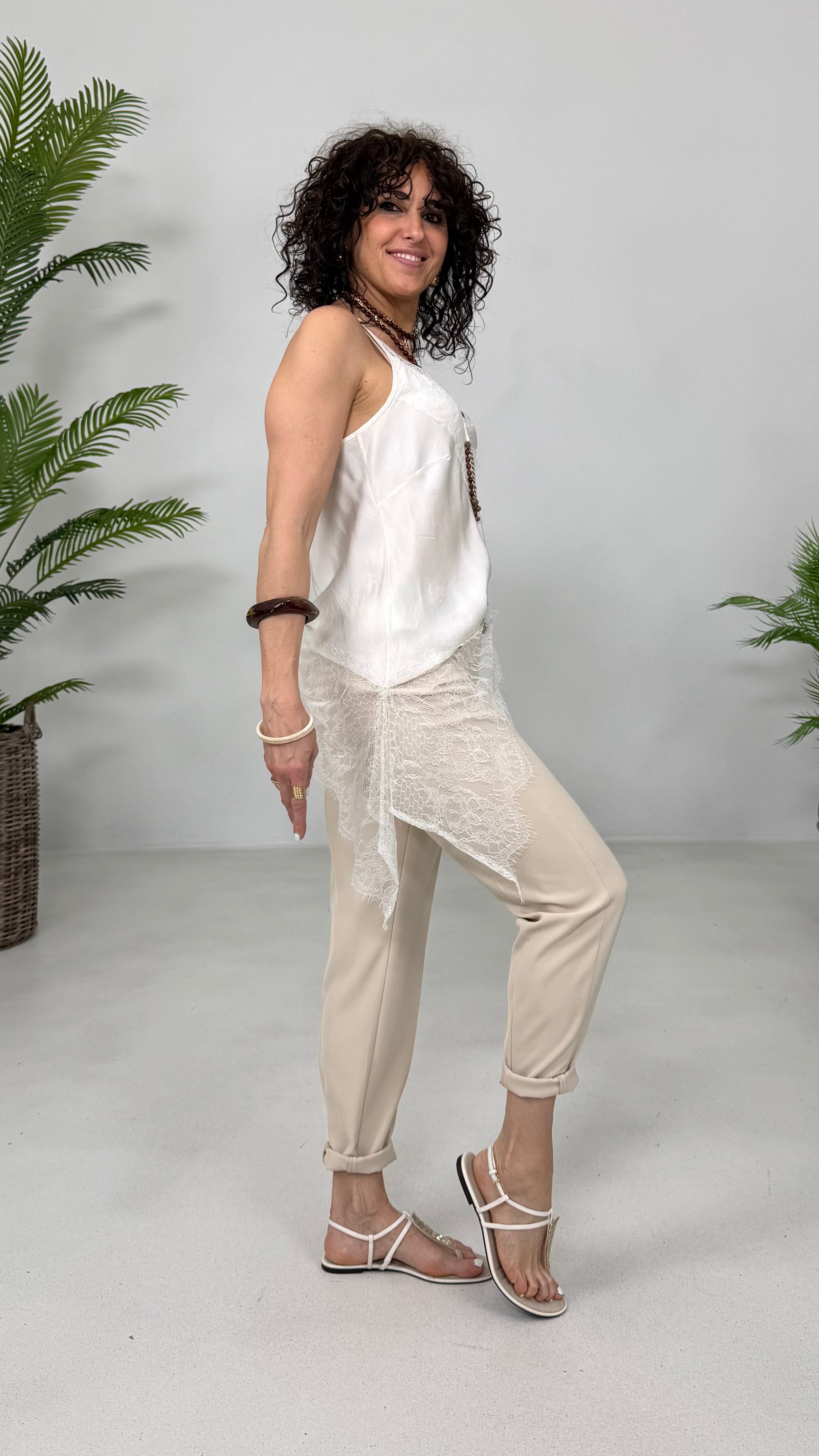 PANTALONE BASIC IN CADY FLUIDO