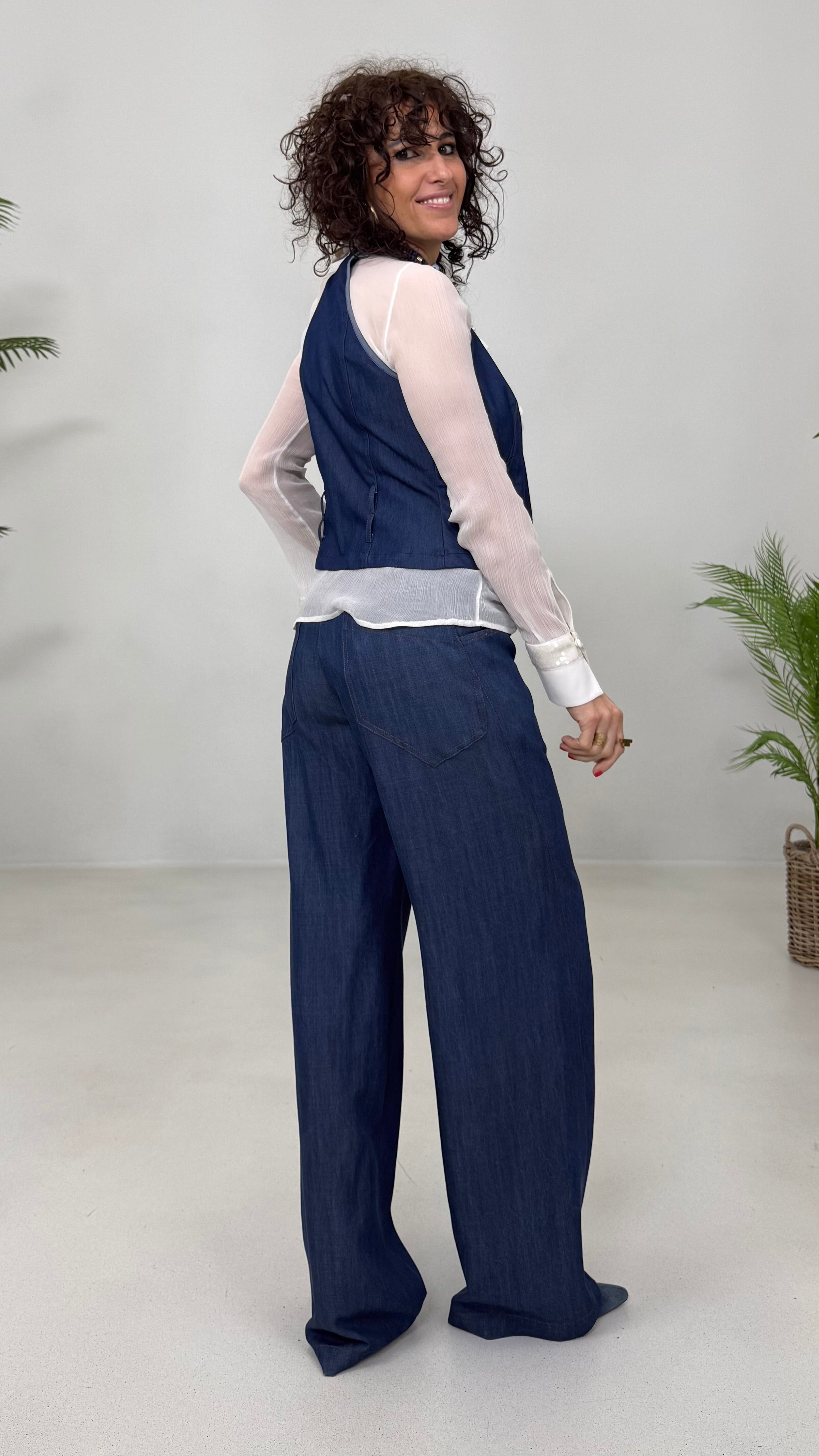 PALAZZO IN JEANS 100% LYOCELL