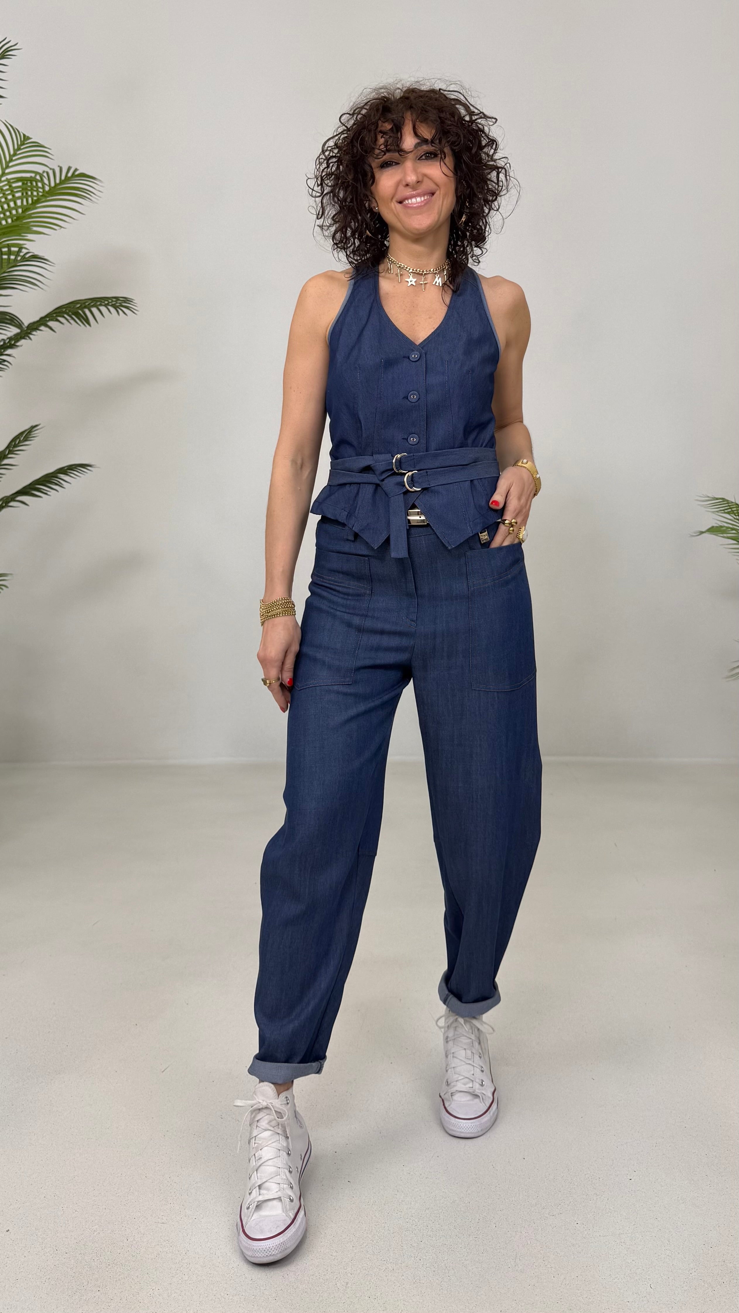 GILET JEANS LEGGERO ELASTICO