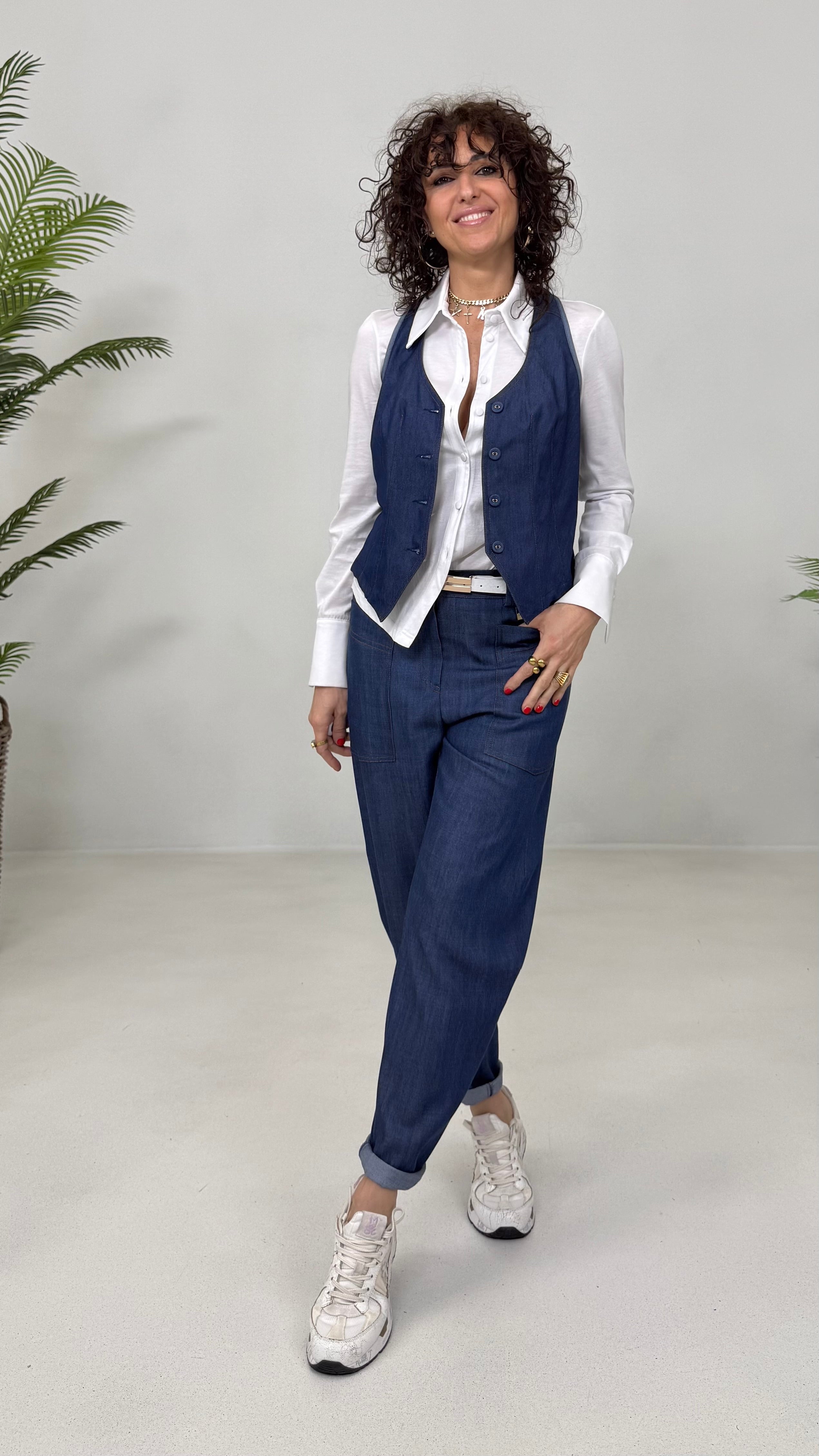 GILET JEANS LEGGERO ELASTICO