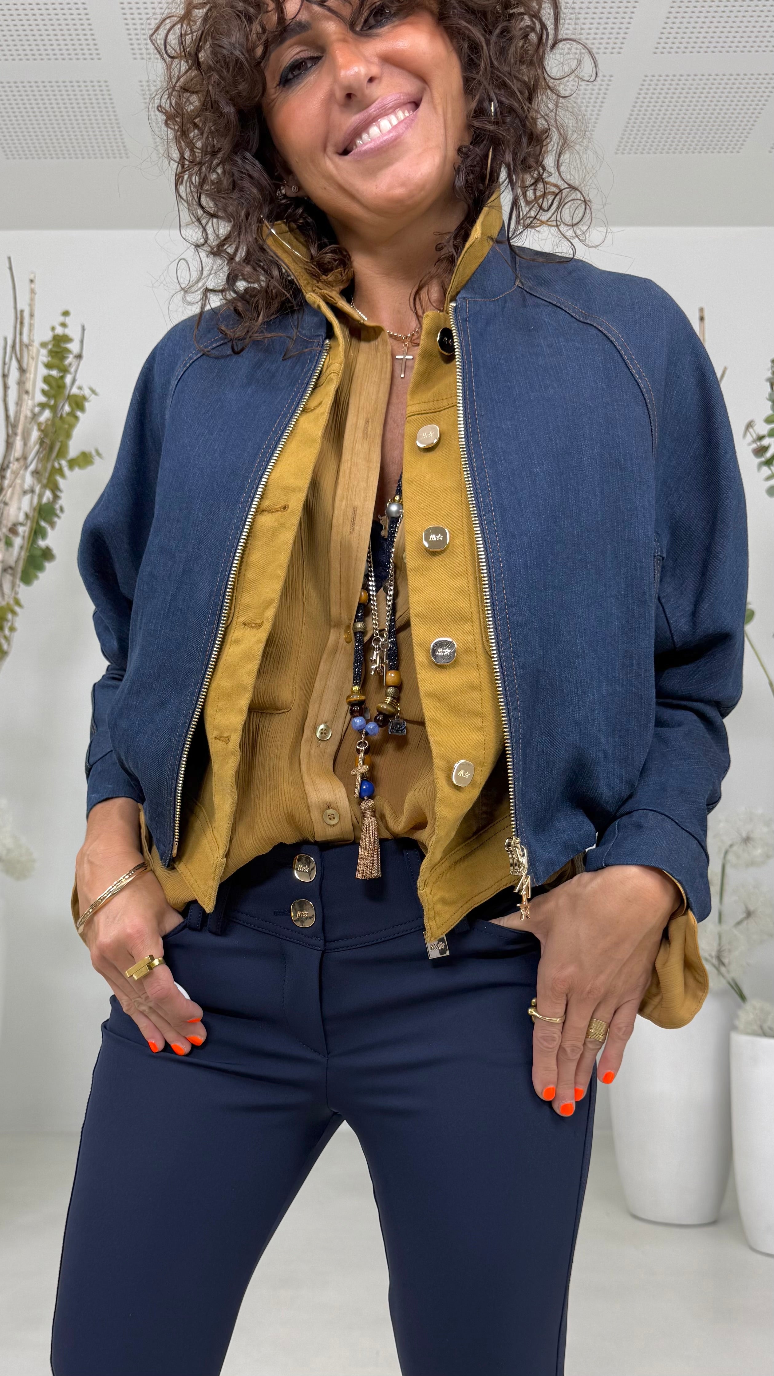 BOMBER IN JEANS LYOCELL
