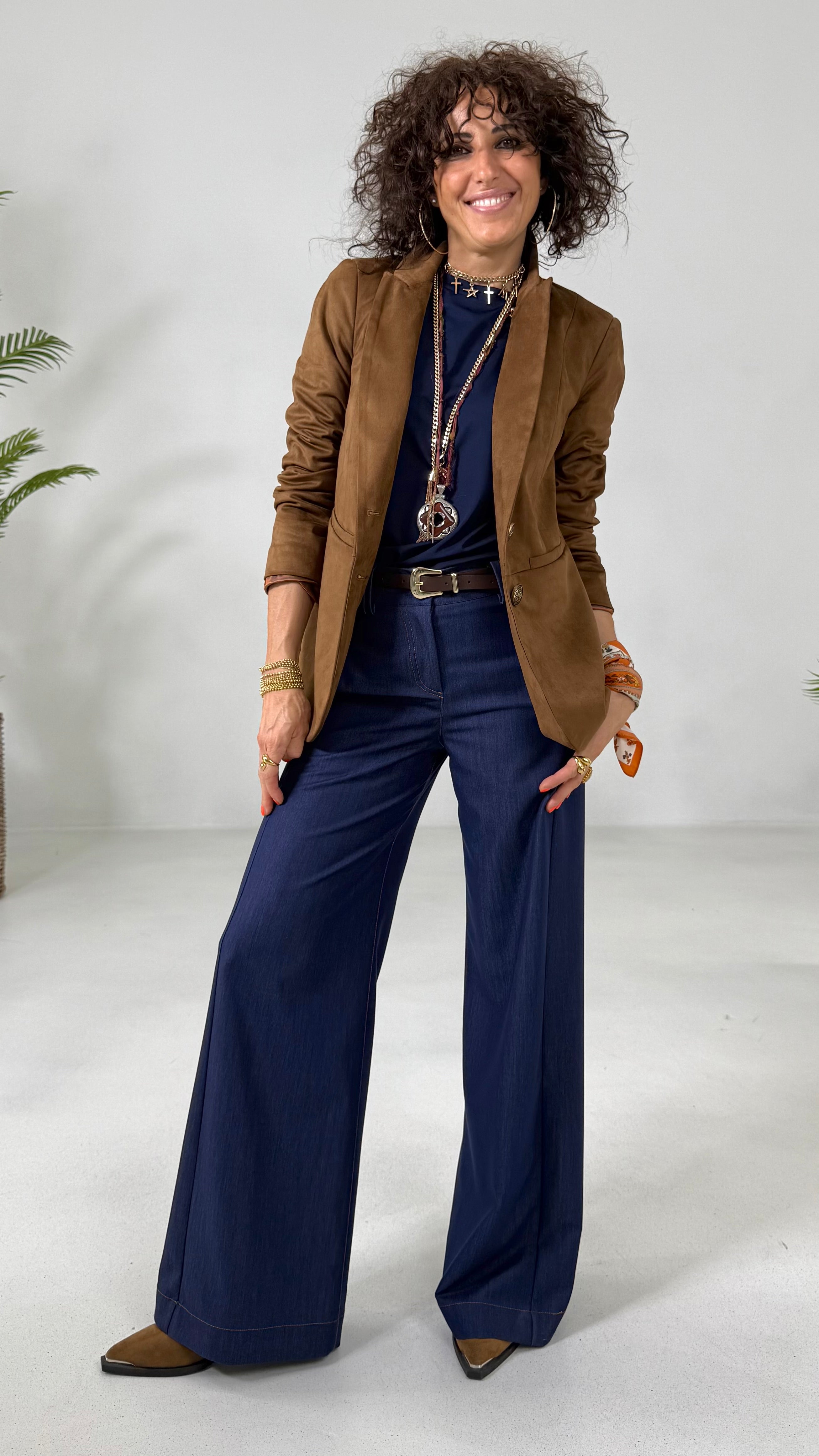 GIACCA BLAZER IN DAINETTO EFFETTO CAMOSCIO CON FODERA CANGIANTE