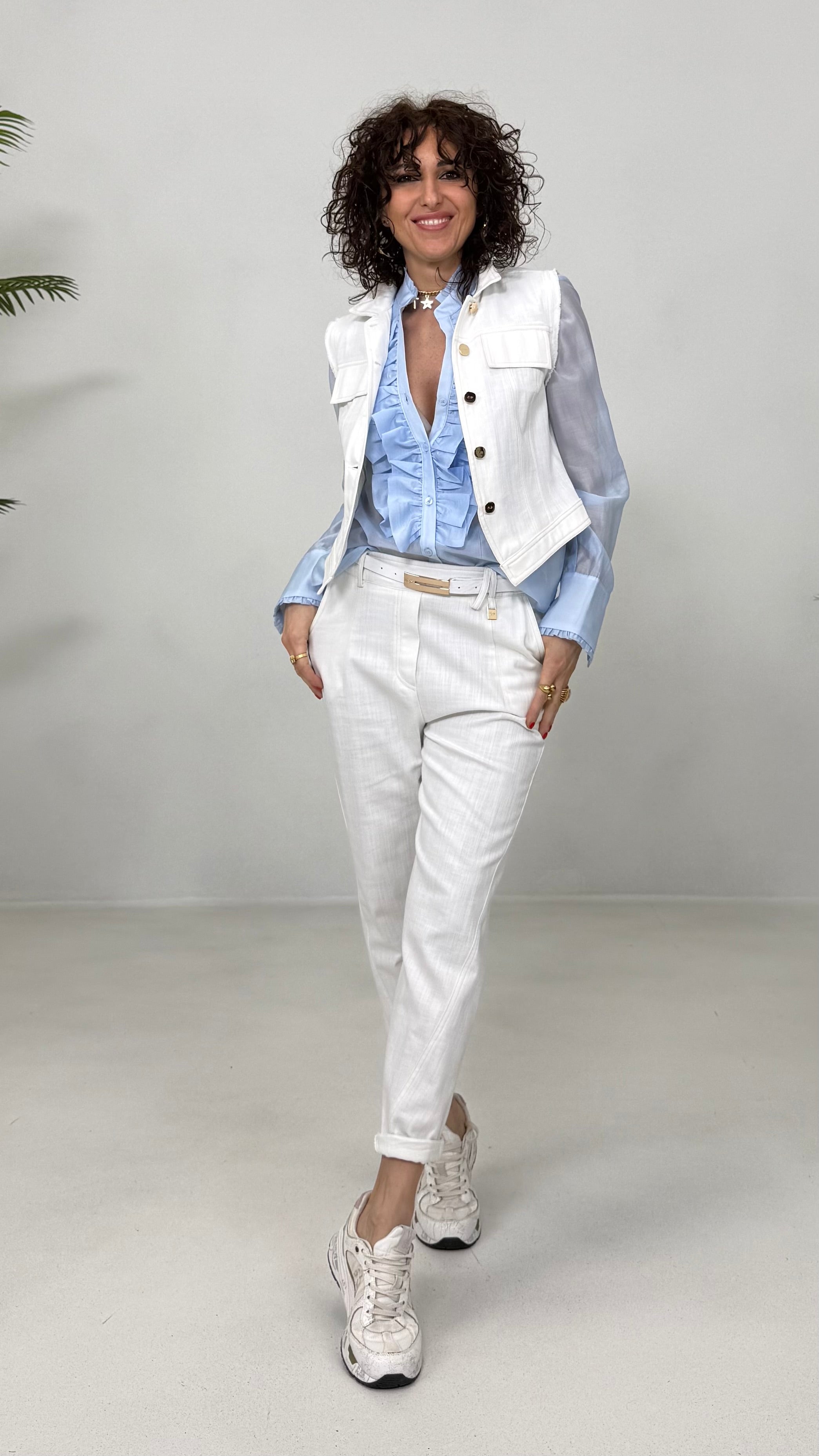 CAMICIA DOPPIA ROUCHES IN VOILE