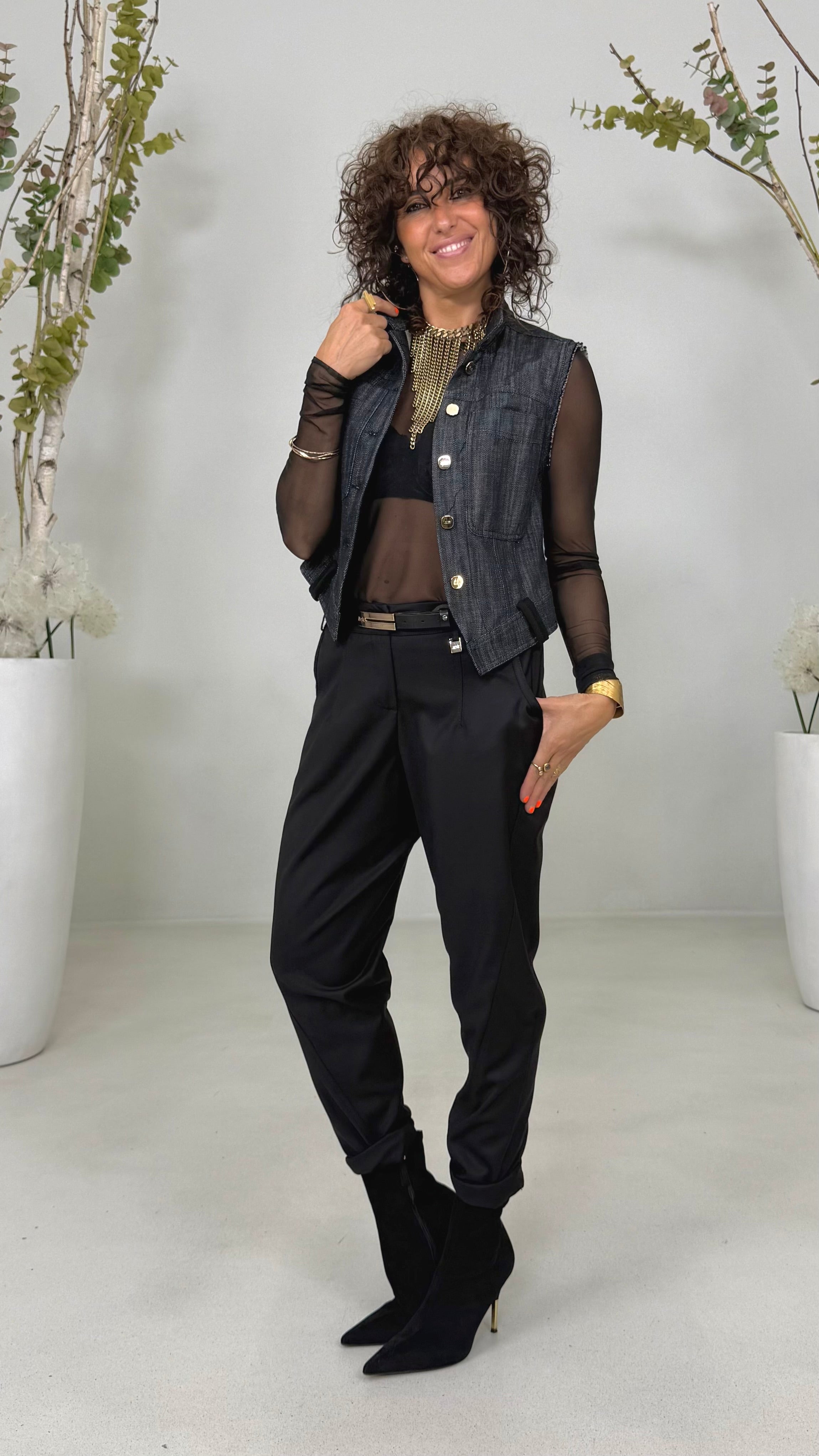 GILET JEANS IN DENIM 100% COTONE