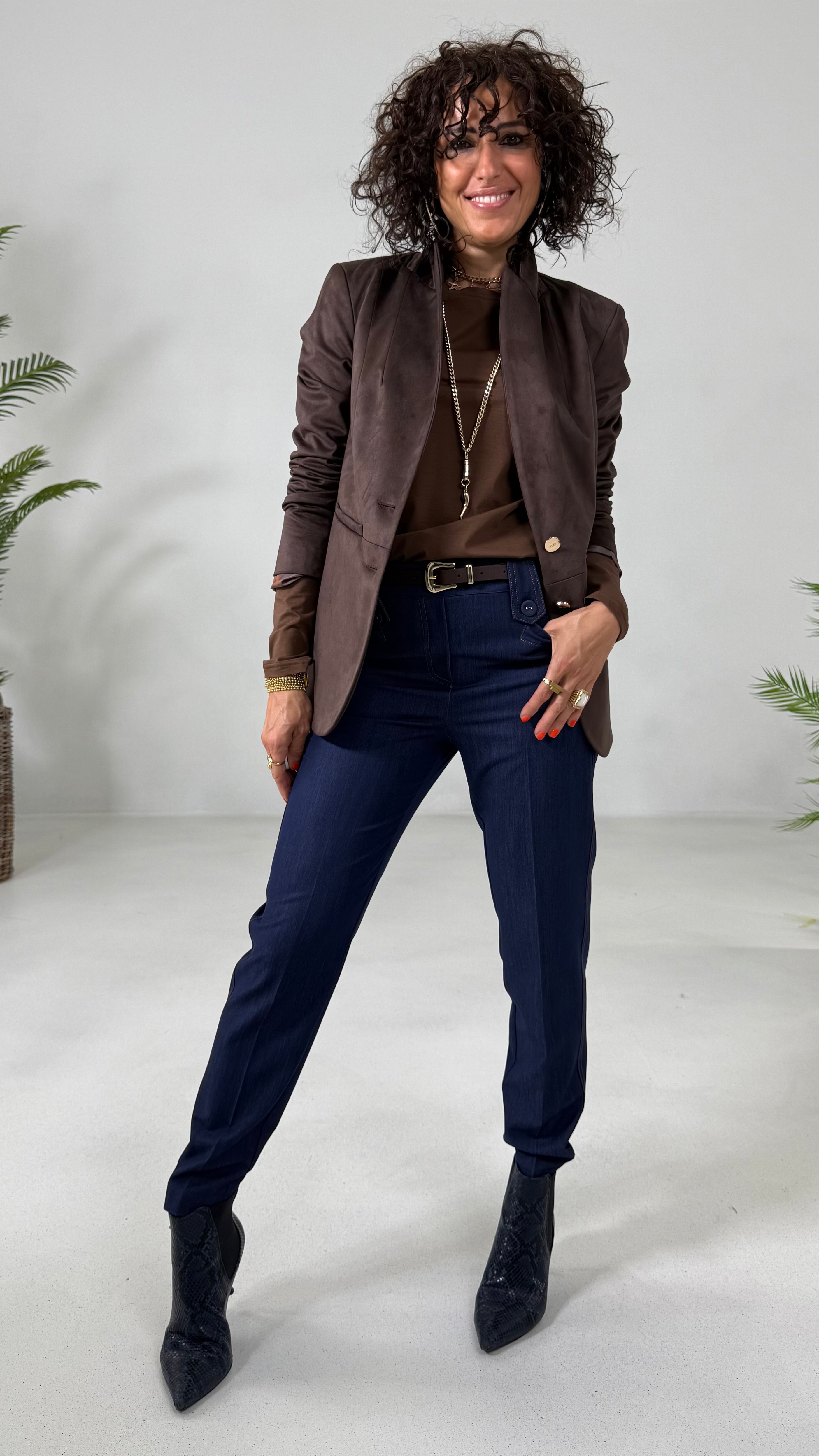 T-SHIRT BASIC MANICA LUNGA IN JERSEY DI COTONE MODAL