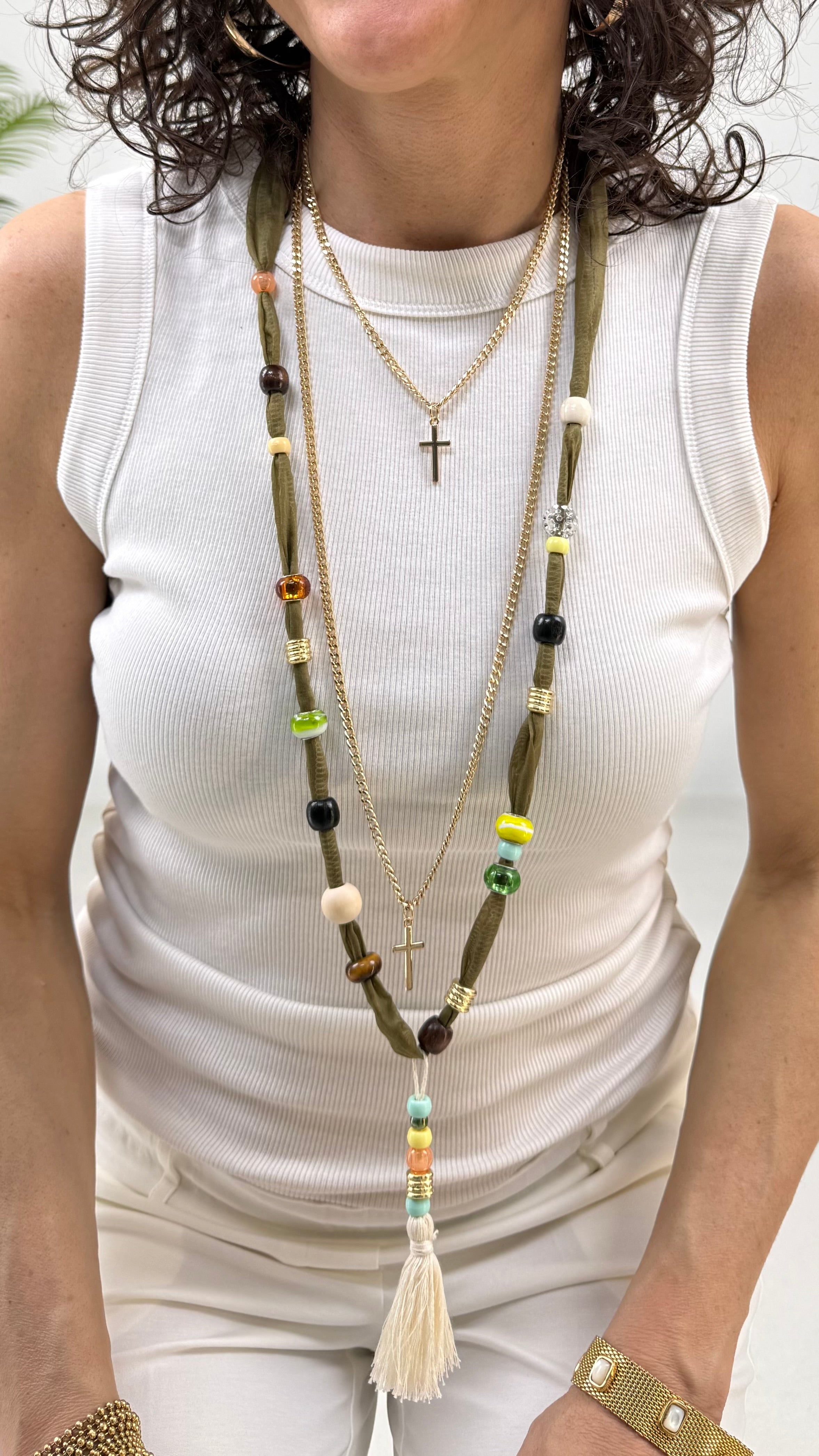 COLLANA TWIN-SET CATENINA CON CROCI