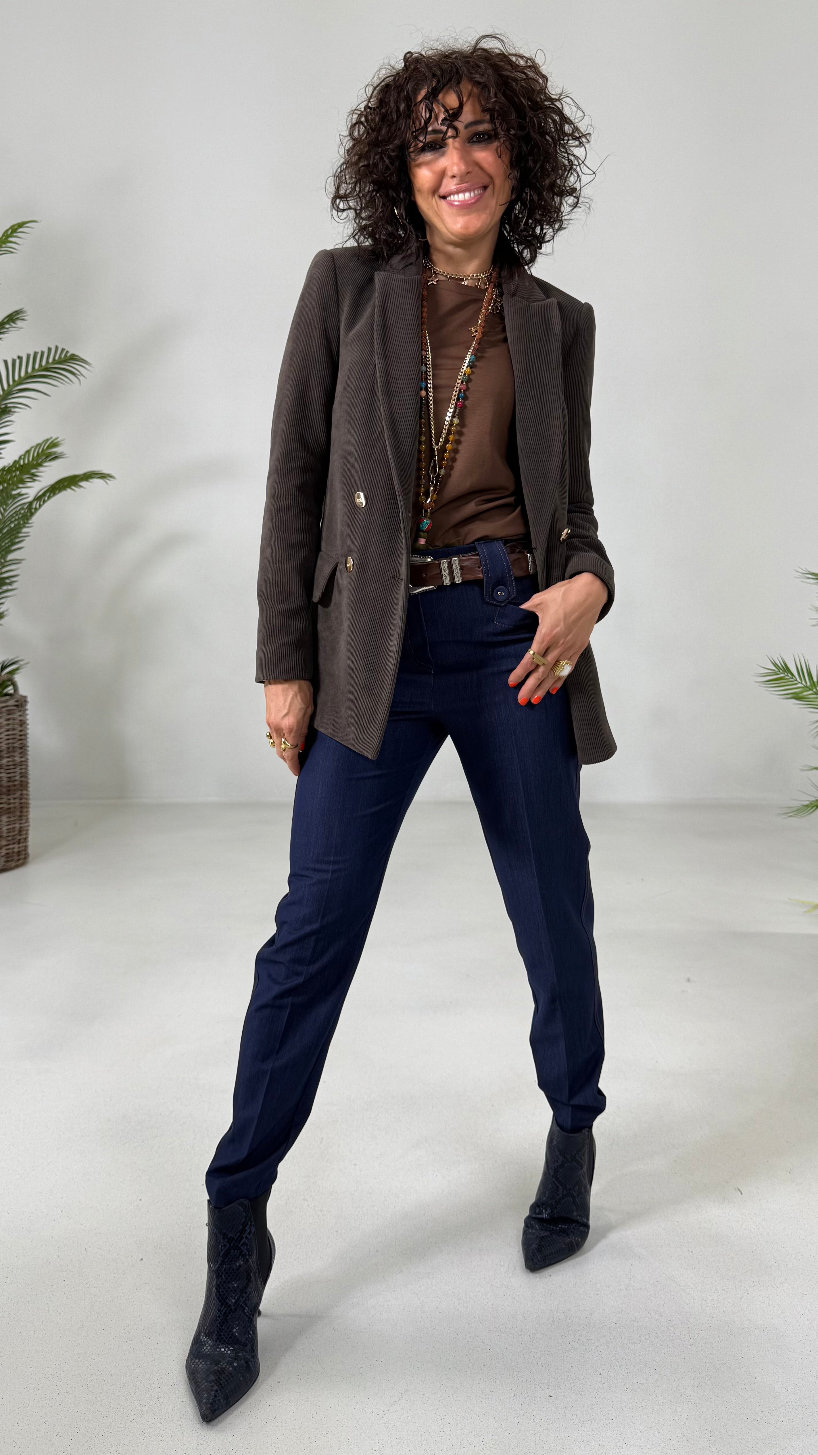 T-SHIRT BASIC MANICA LUNGA IN JERSEY DI COTONE MODAL