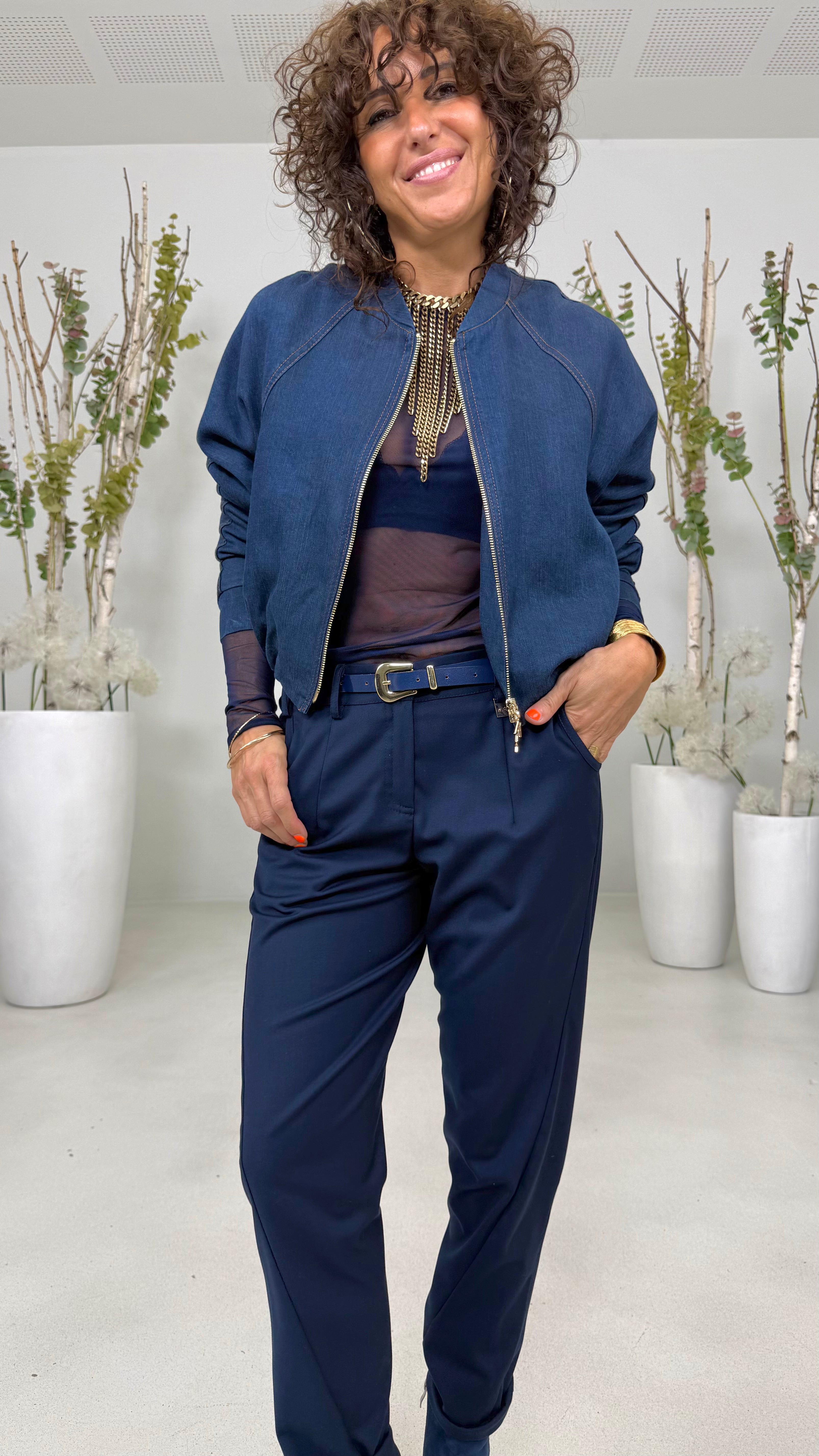 BOMBER IN JEANS LYOCELL