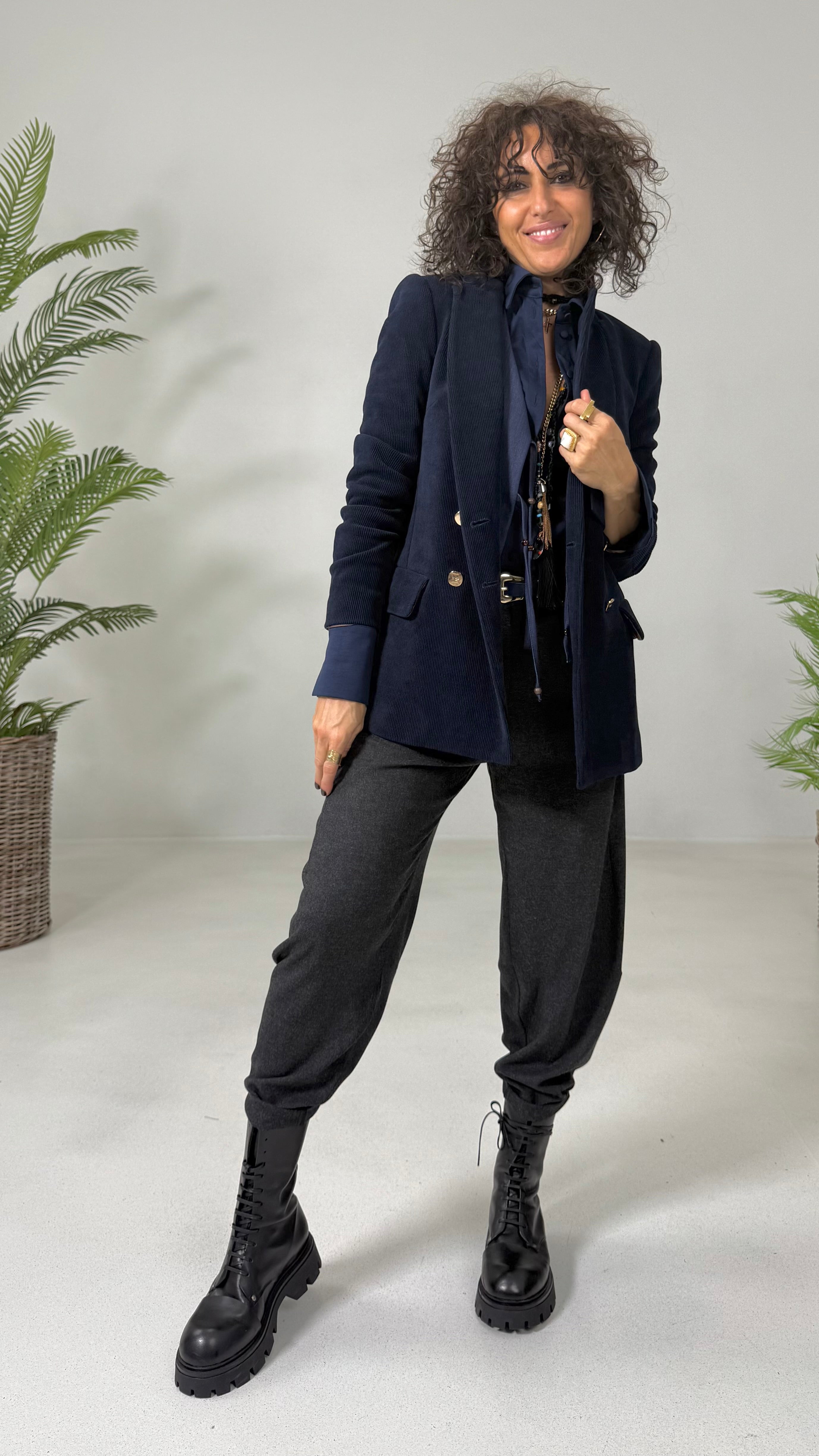 GIACCA DOPPIO PETTO IN VELLUTO A COSTINE