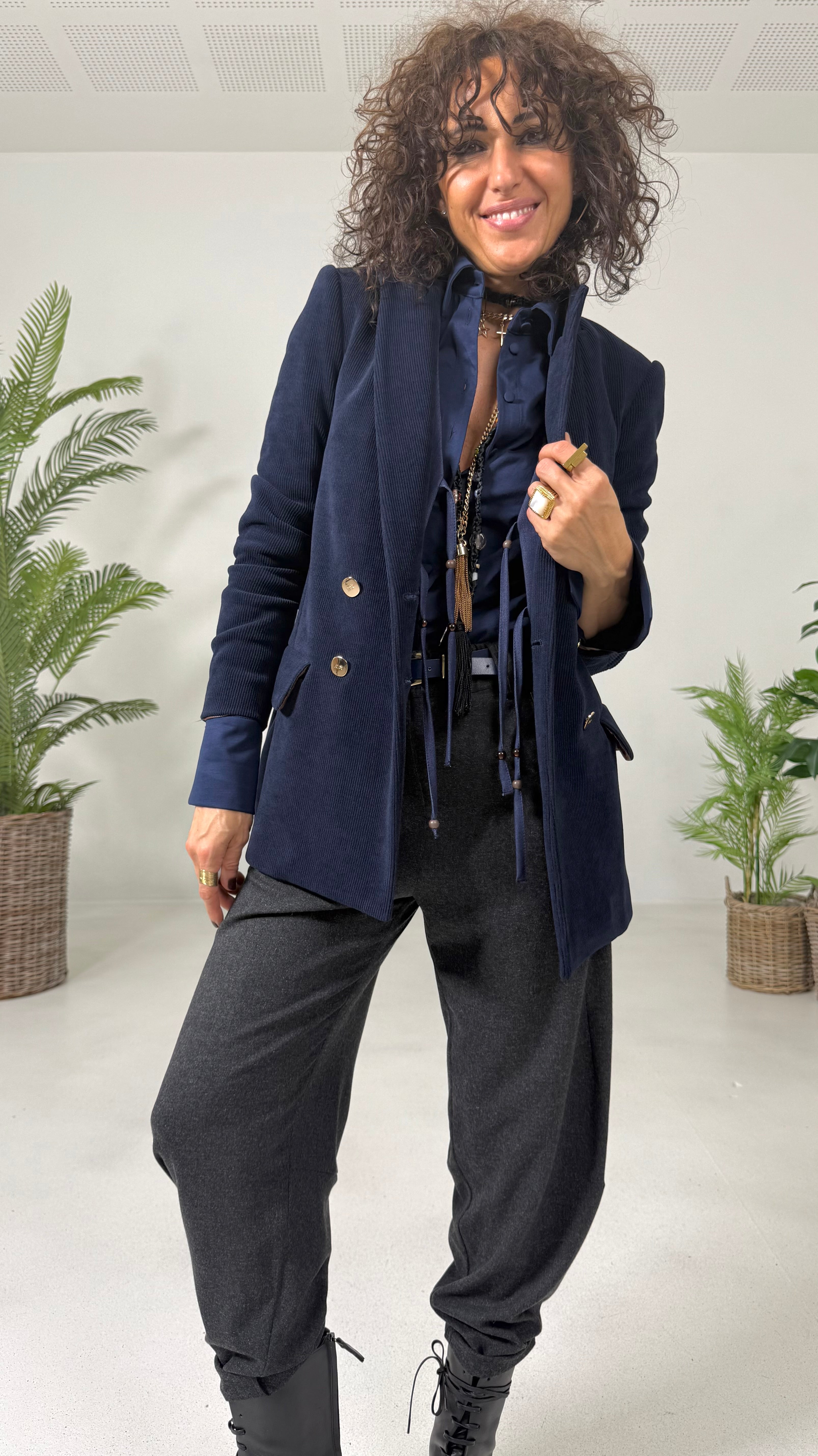 GIACCA DOPPIO PETTO IN VELLUTO A COSTINE