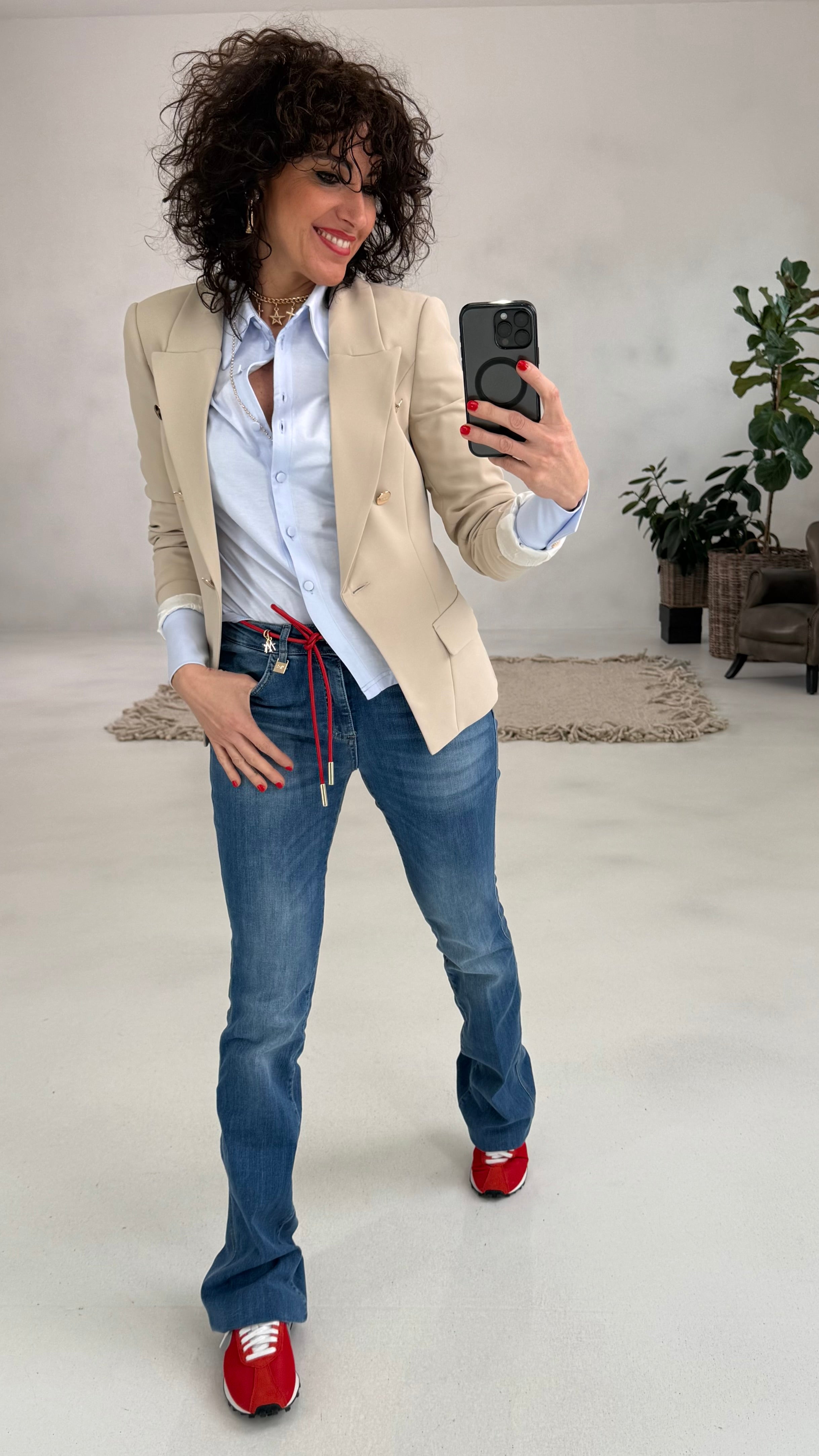 506 P25 BEIGE GIACCA SFIANCATA CON BOTTONI SPECCHIATI IN CADY