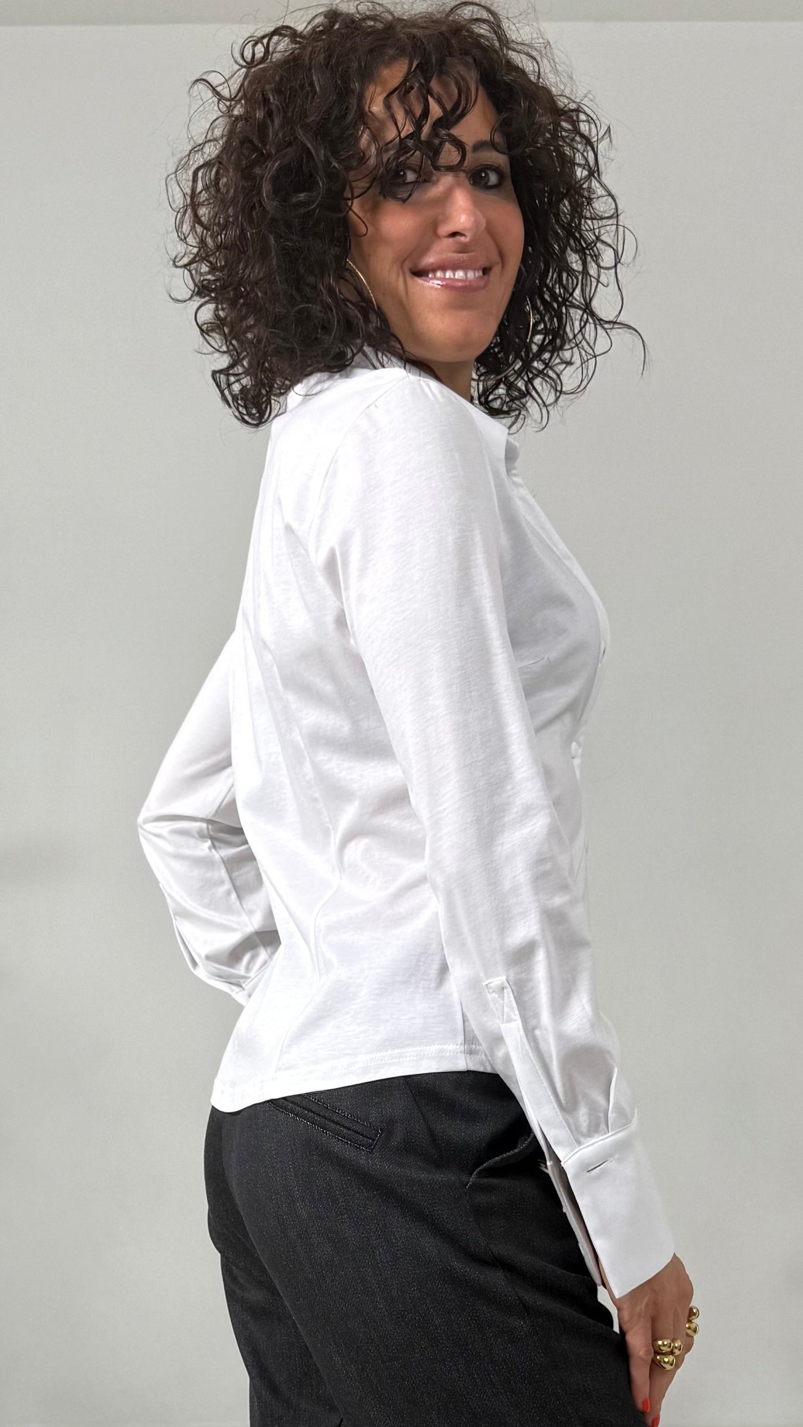 CAMICIA IN JERSEY DI COTONE MODAL