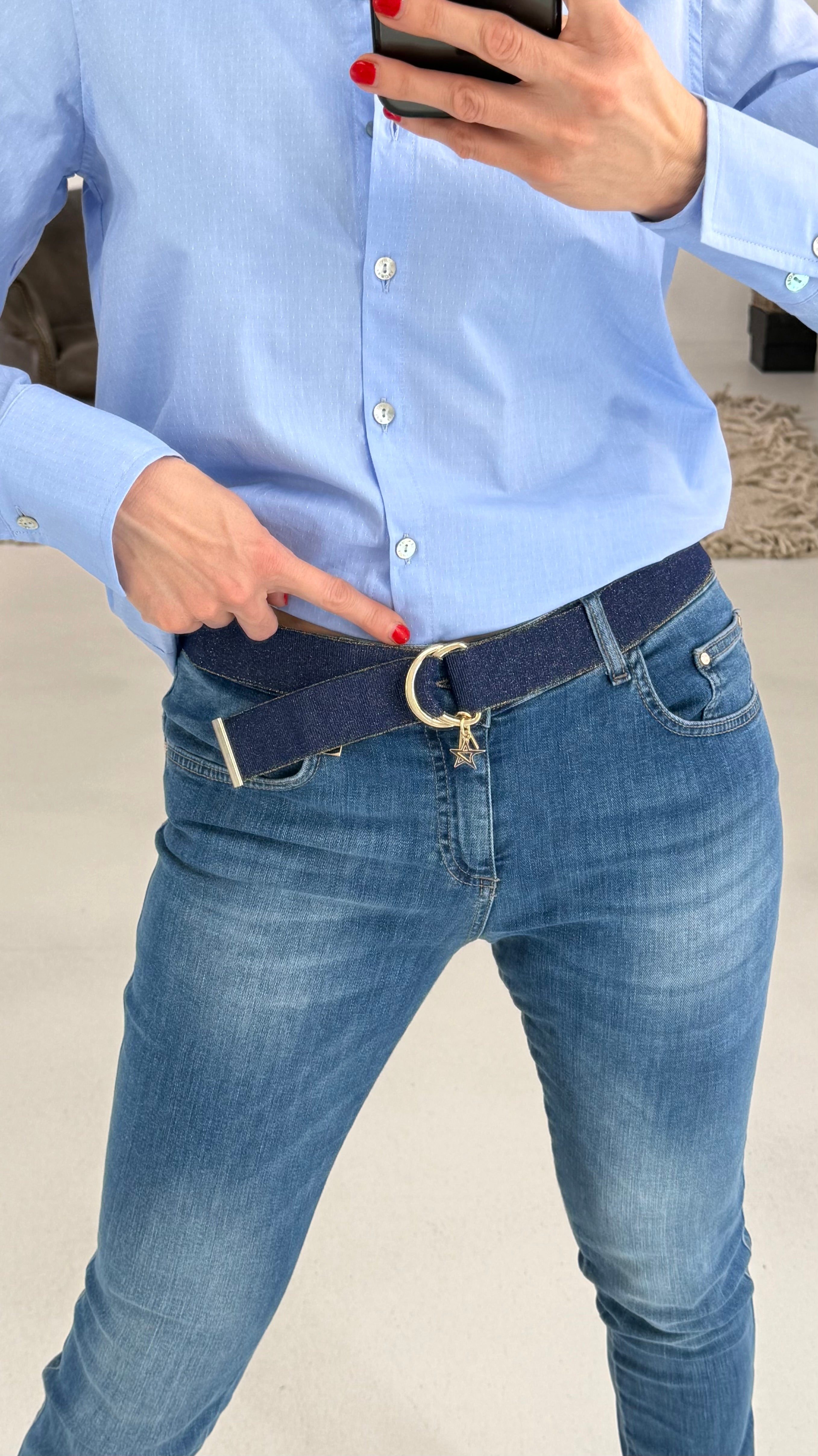 CINTURA ELASTICA CON LUREX ORO