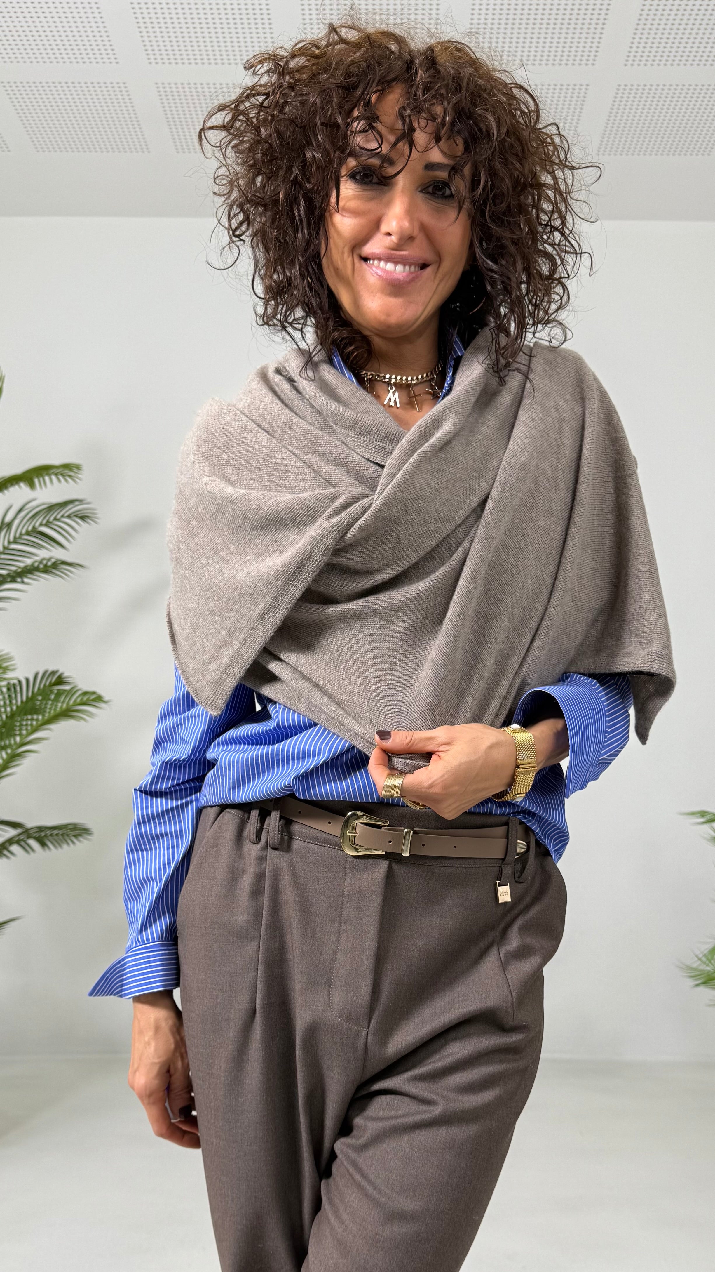 SCIARPA MANTELLA RETTANGOLARE IN MISTO CASHMERE