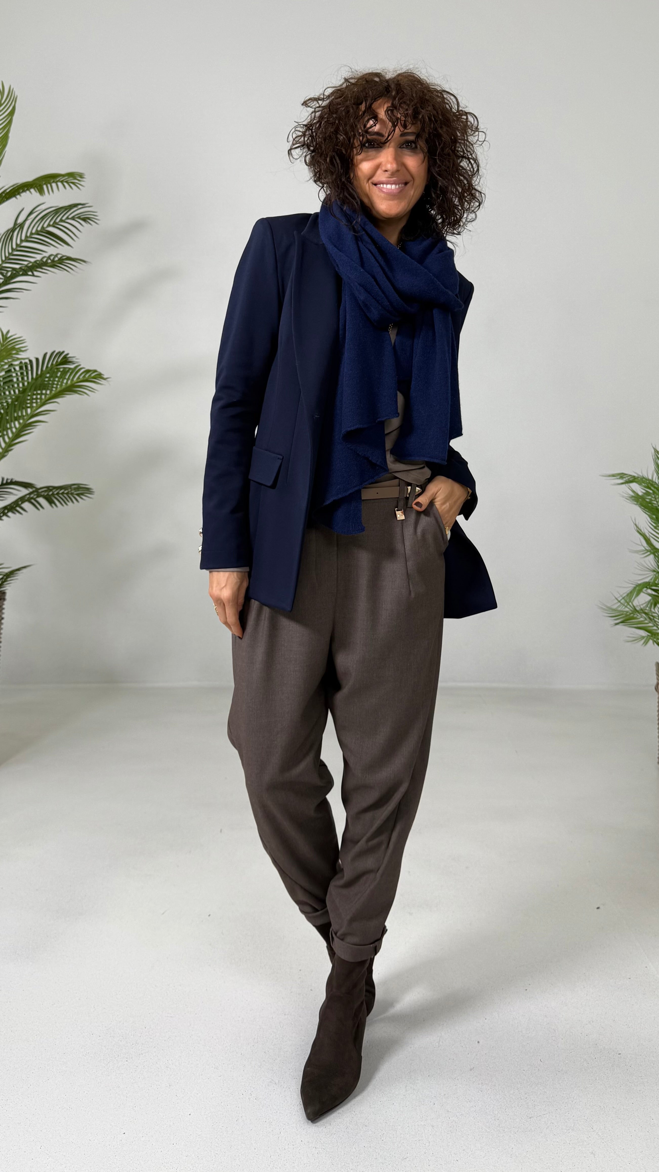 BAGGY CAVALLO BASSO IN FLANELLA PETTINATA