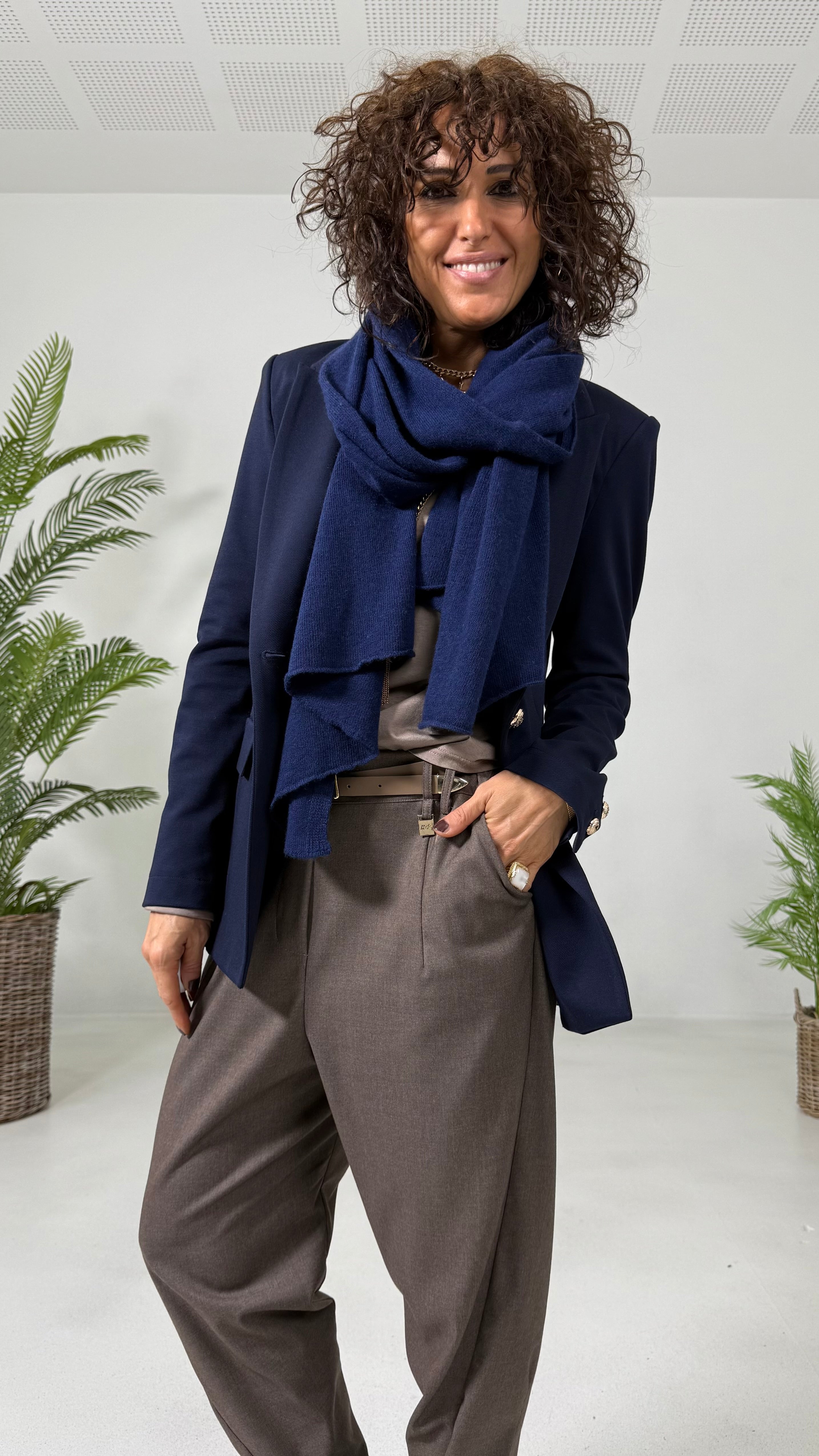 SCIARPA MANTELLA RETTANGOLARE IN MISTO CASHMERE