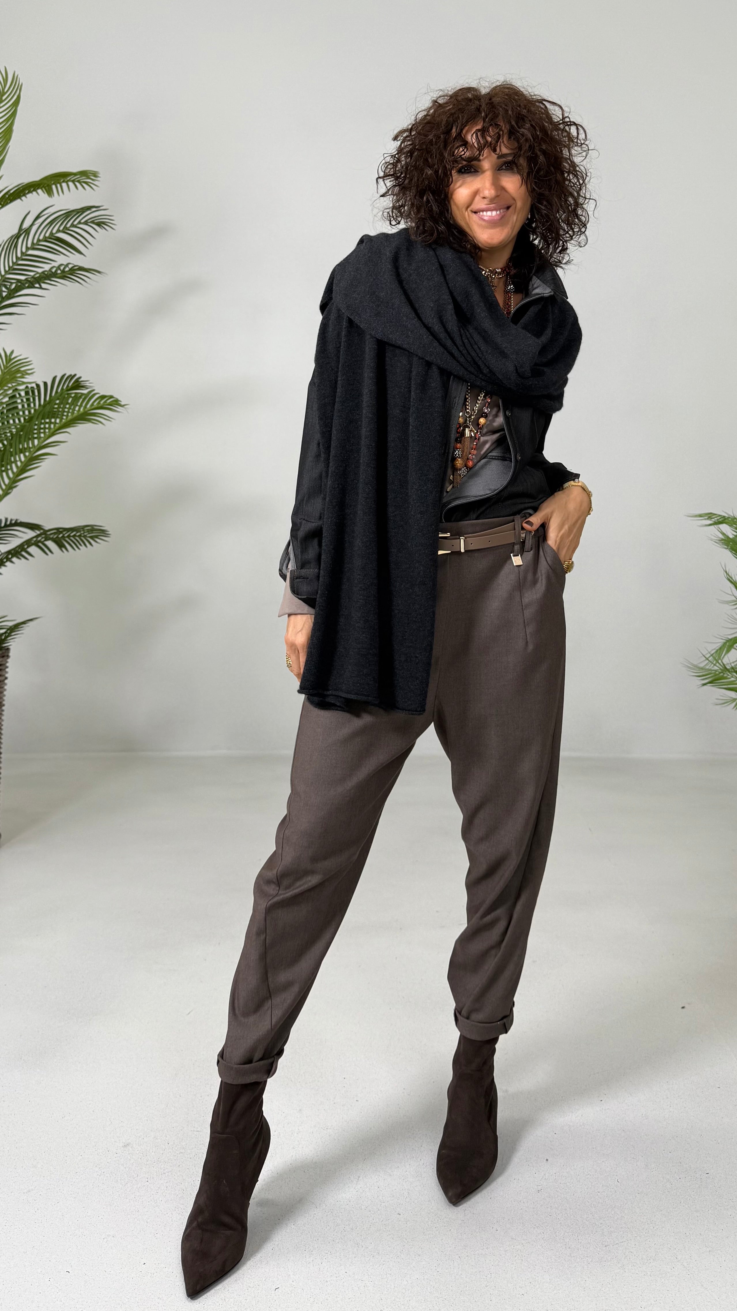 SCIARPA MANTELLA RETTANGOLARE IN MISTO CASHMERE