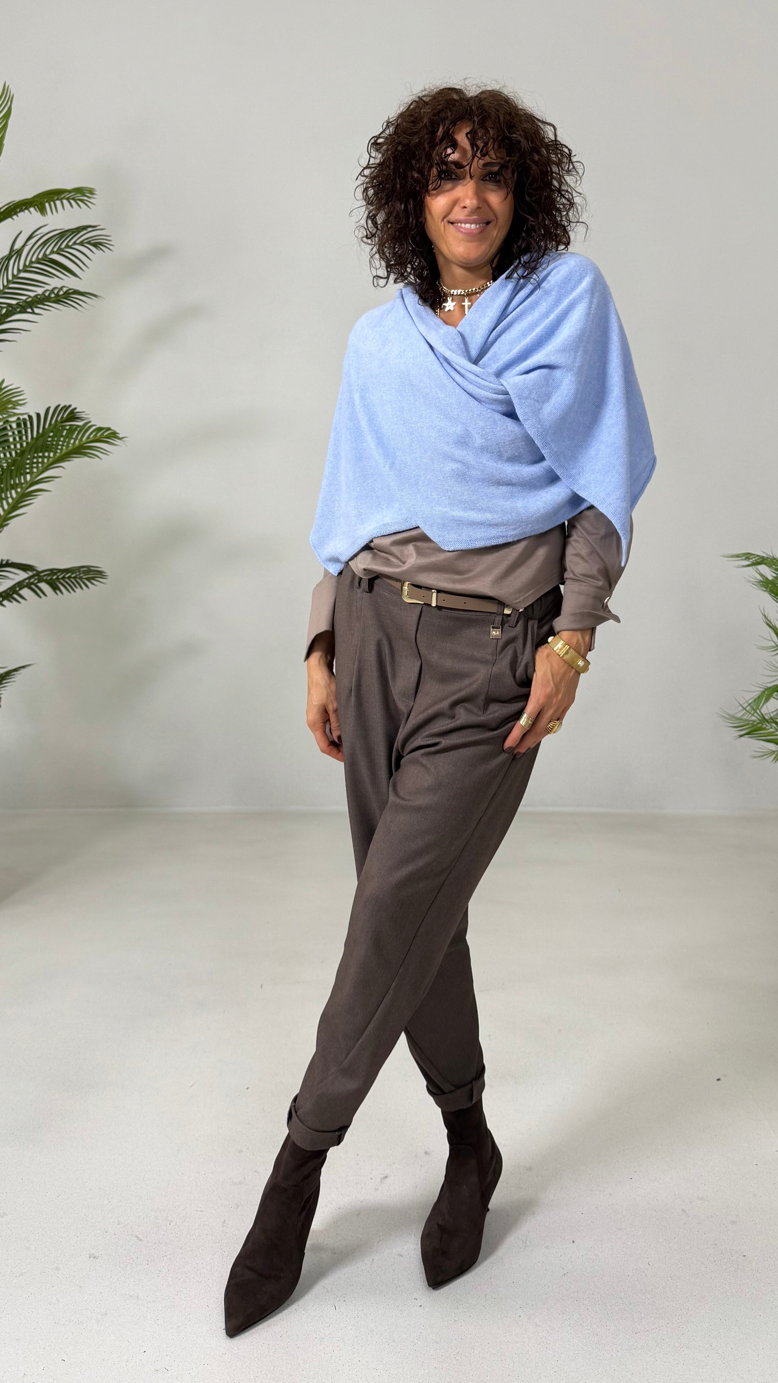 SCIARPA MANTELLA RETTANGOLARE IN MISTO CASHMERE