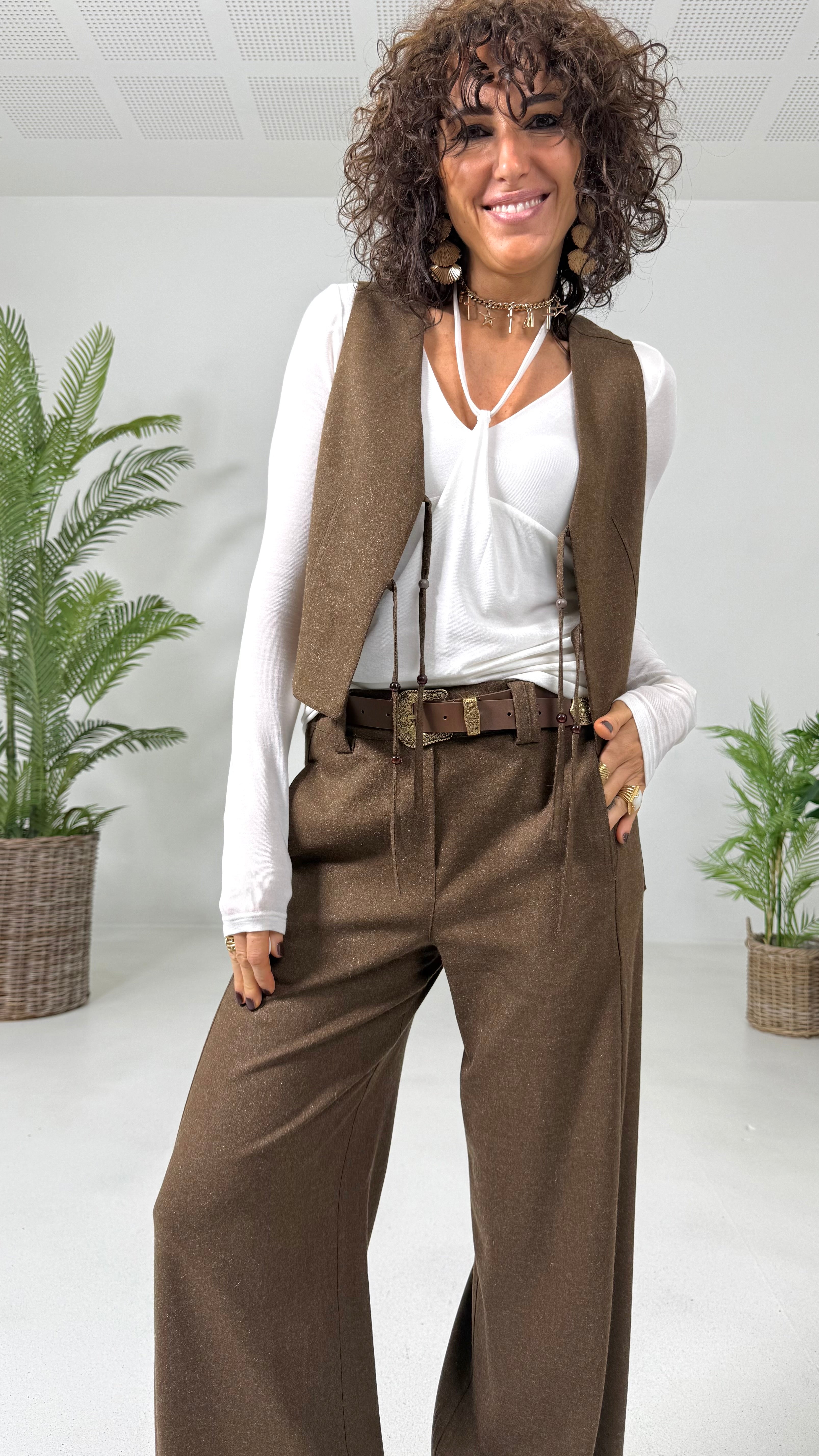 GILET IN FLANELLA SUPER ELASTICA CON LACCI