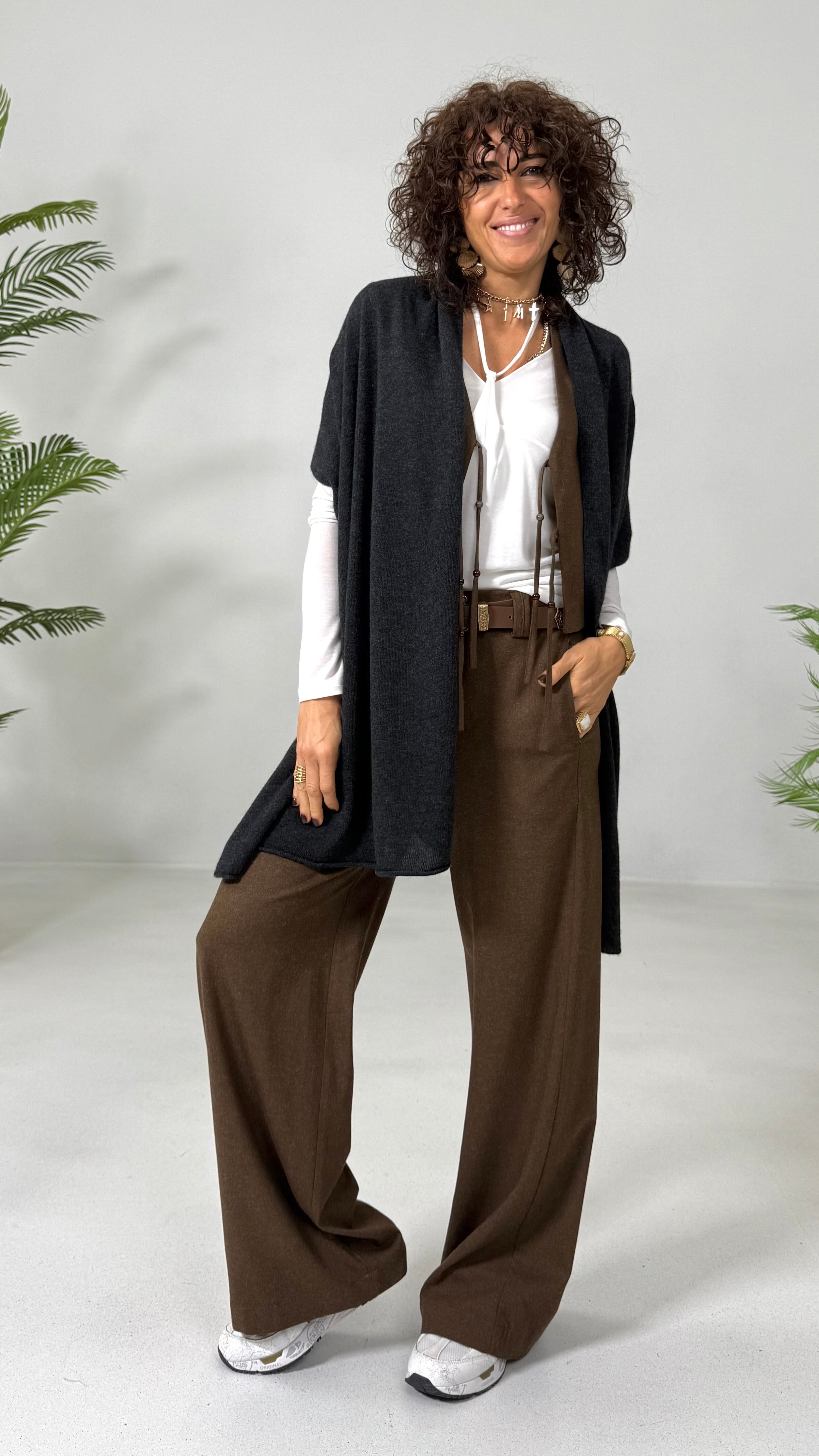 SCIARPA MANTELLA RETTANGOLARE IN MISTO CASHMERE