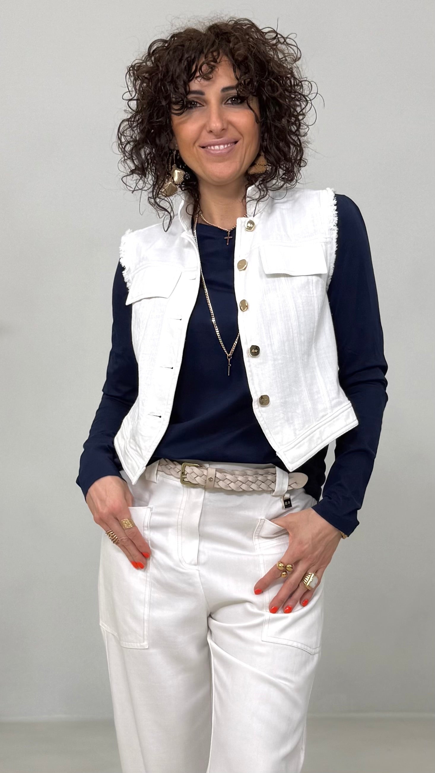 GILET-GIUBBETTO IN COTONE JEANS