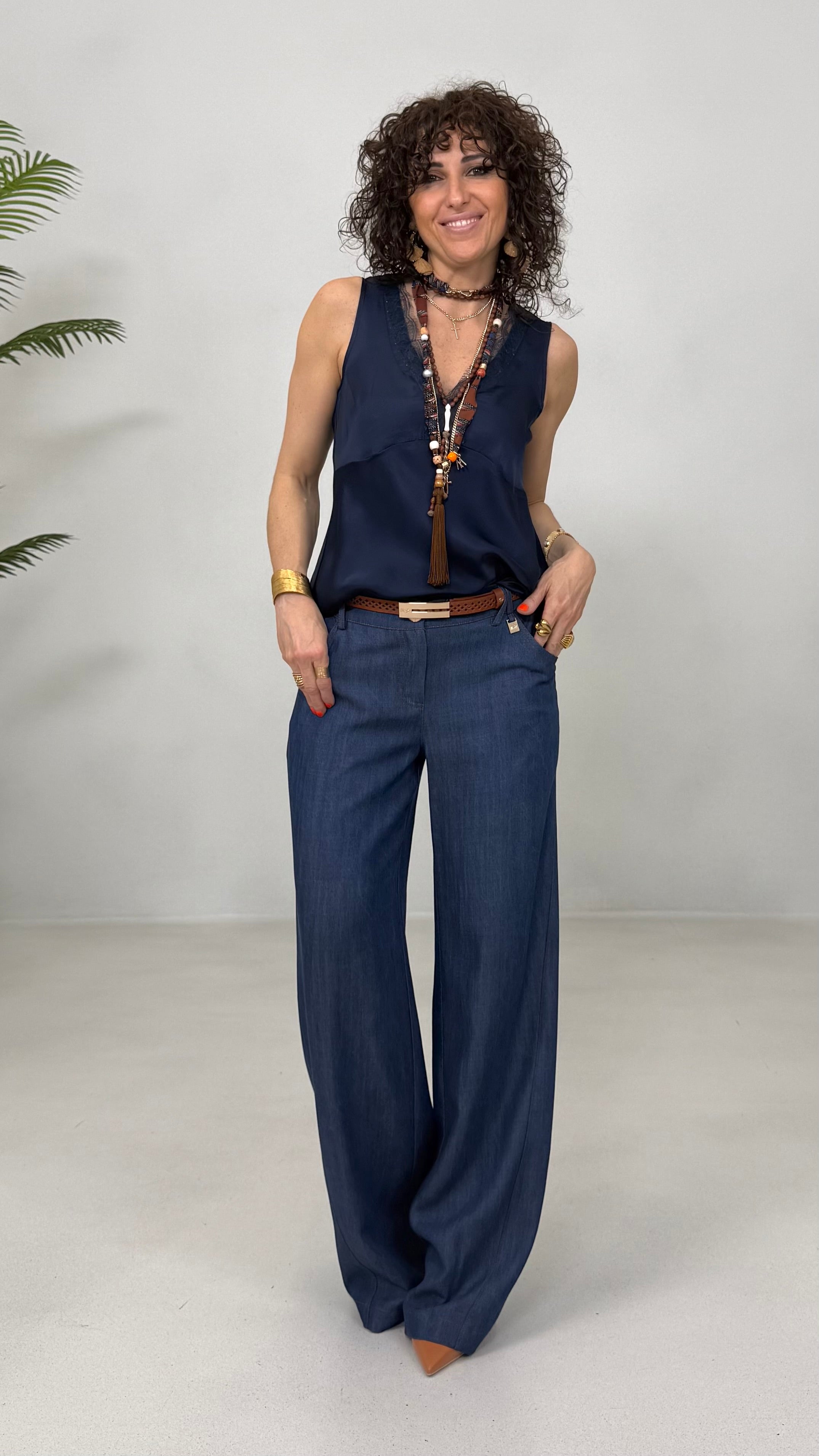 PALAZZO IN JEANS 100% LYOCELL