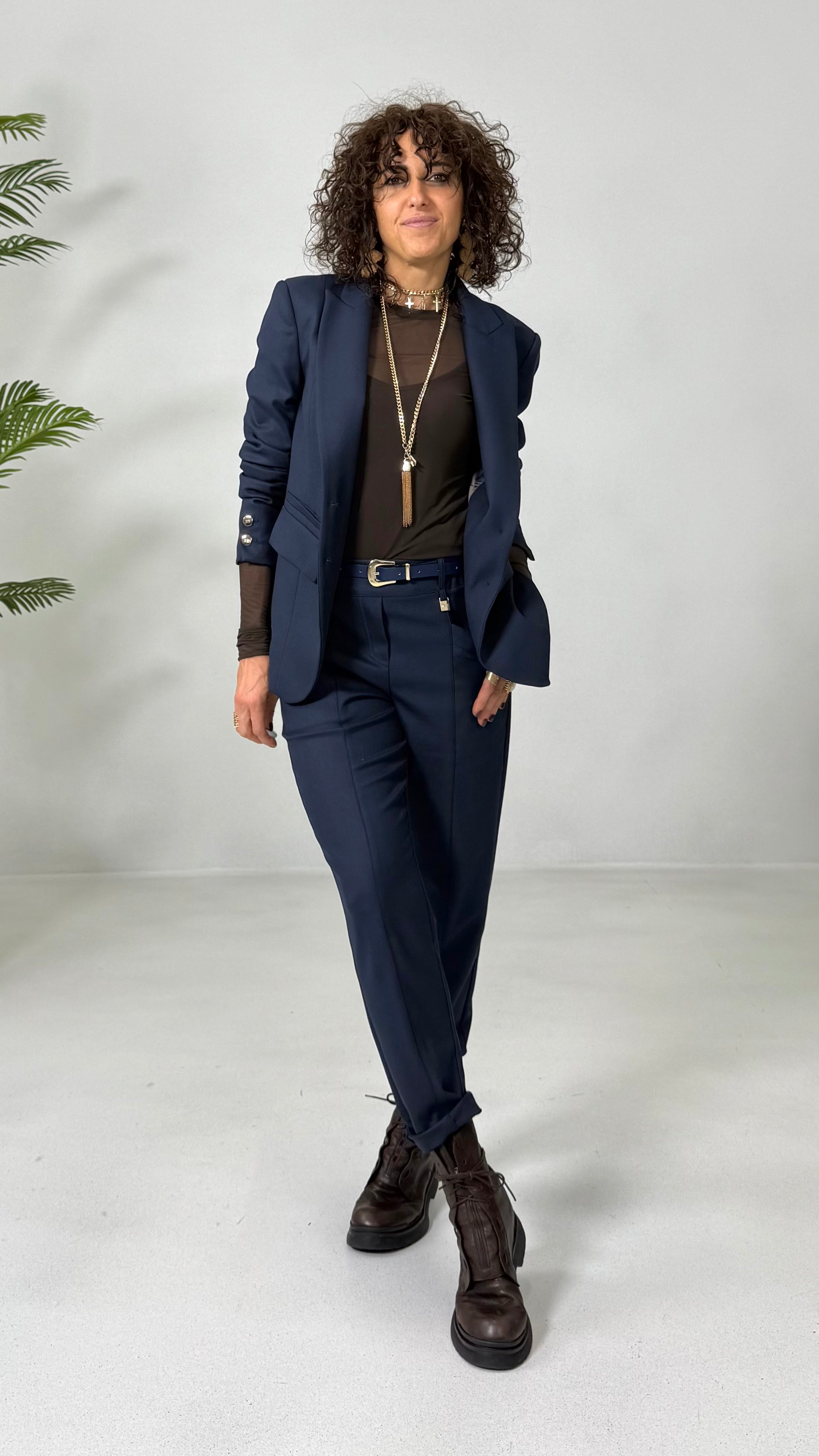 GIACCA BLAZER MONOPETTO IN FLANELLA CARDATA