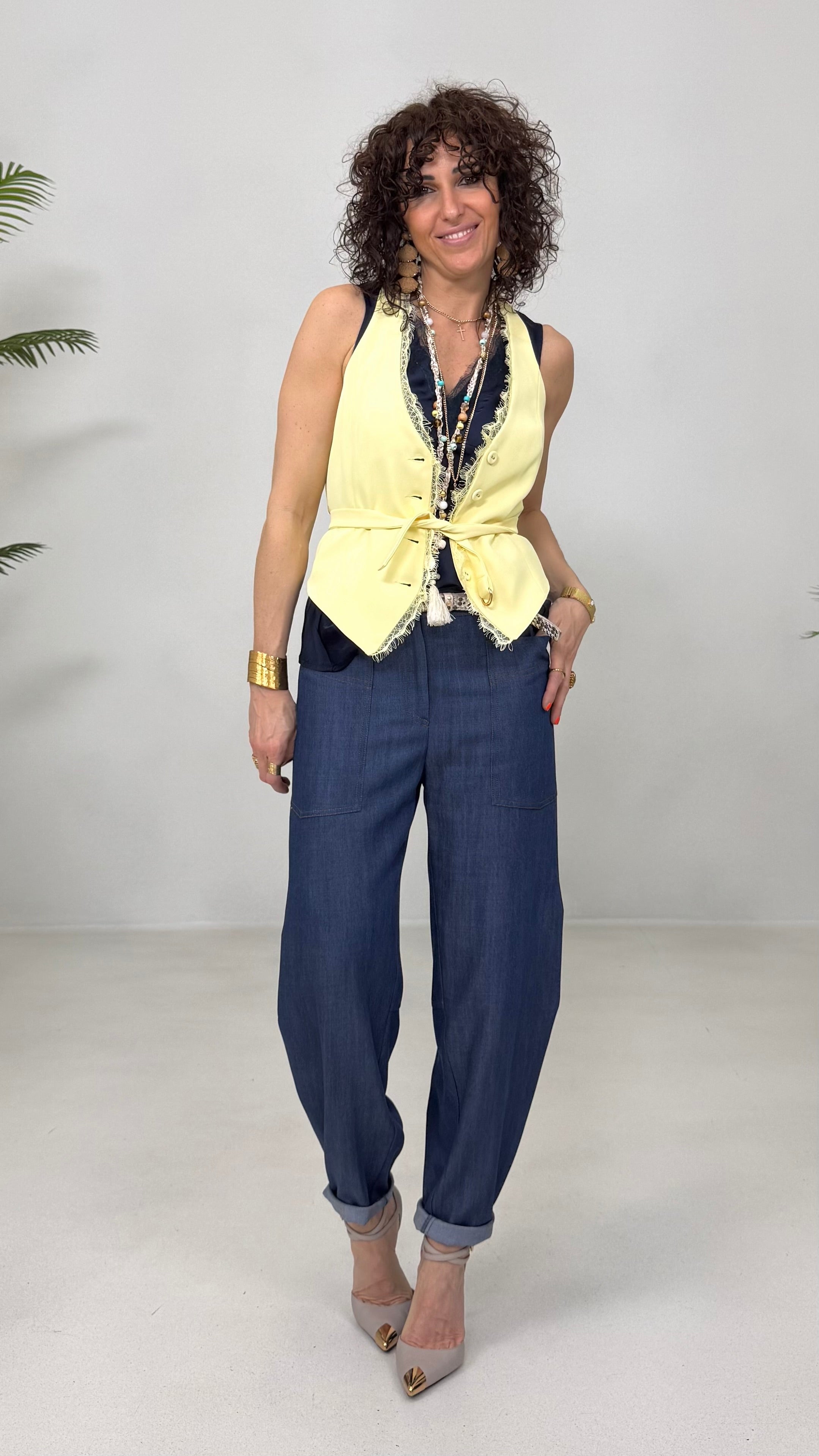 TOP LINGERIE IN RASO DI VISCOSA CON PIZZO