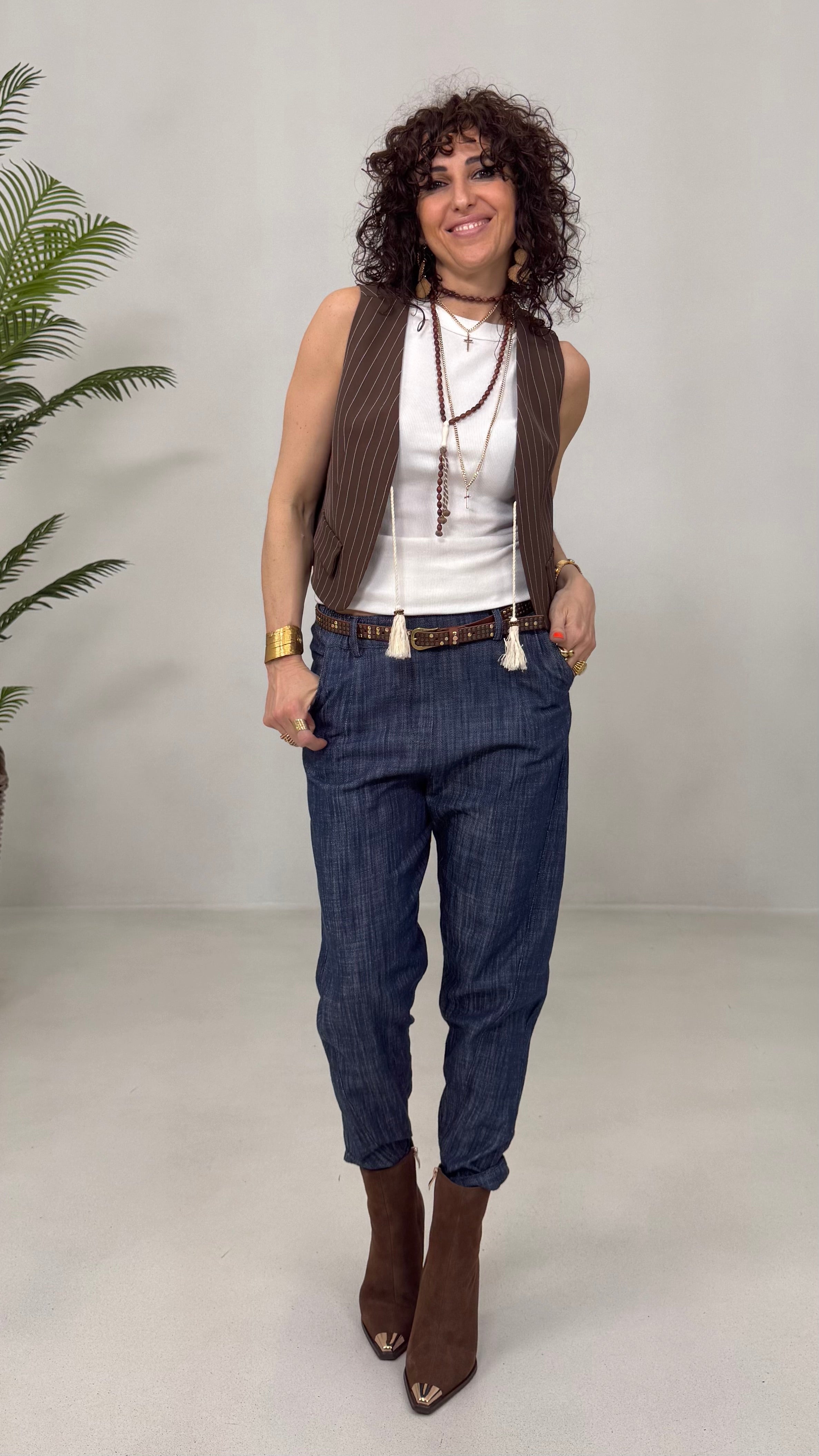 BAGGY CAVALLO BASSO IN COTONE JEANS
