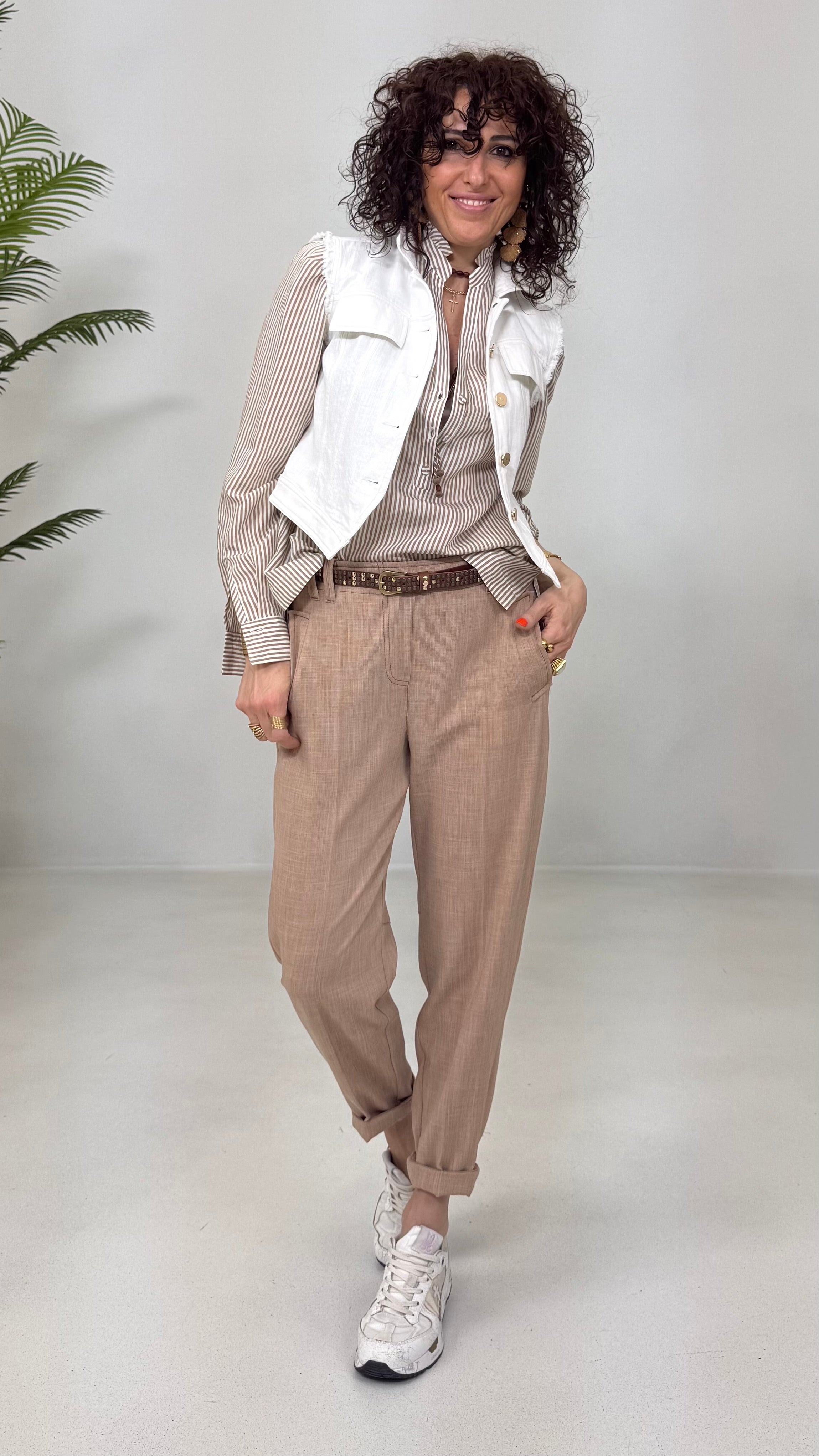 CAMICIA A RIGHE LINEA A TRAPEZIO