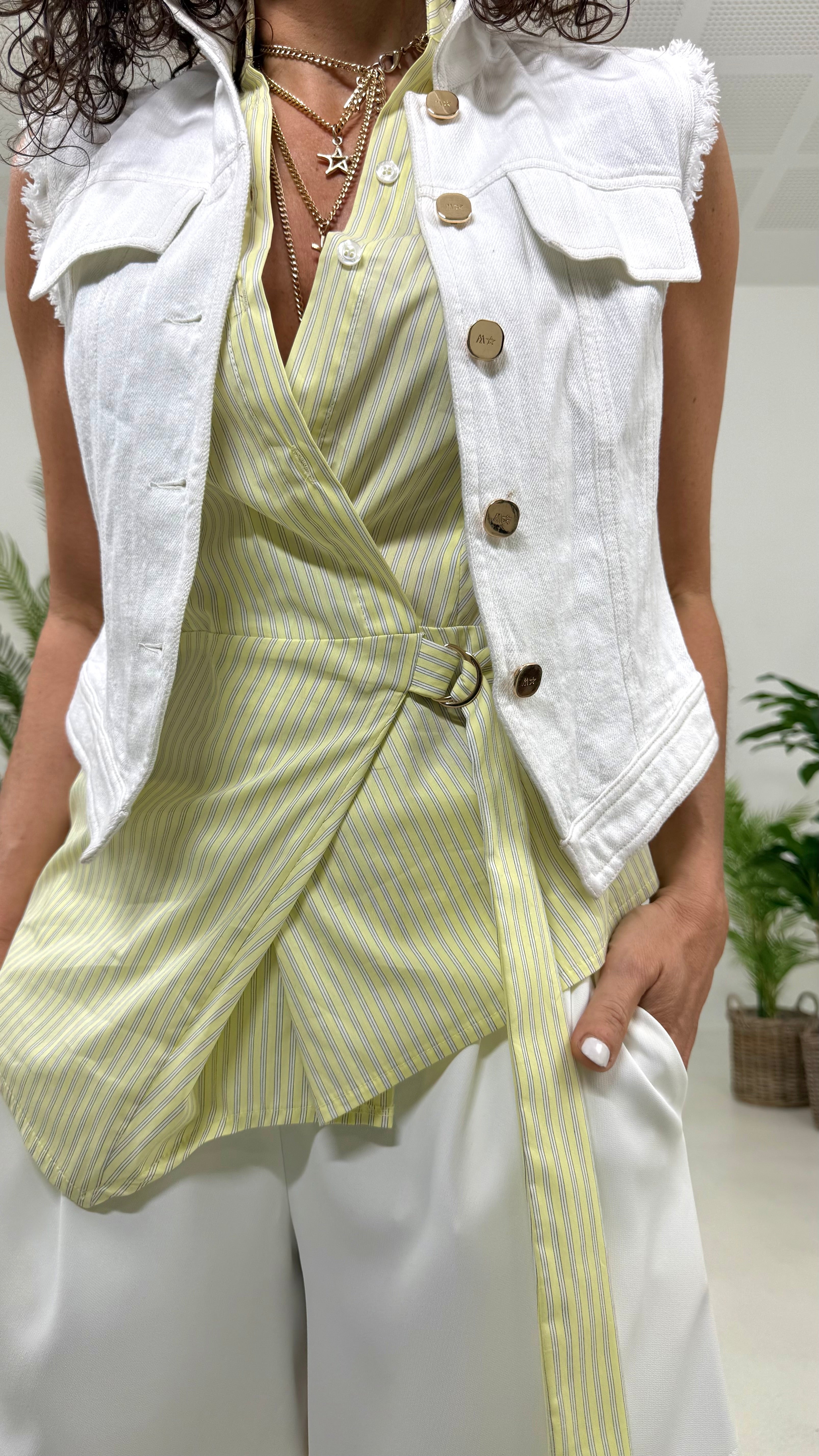 GILET-GIUBBETTO IN COTONE JEANS