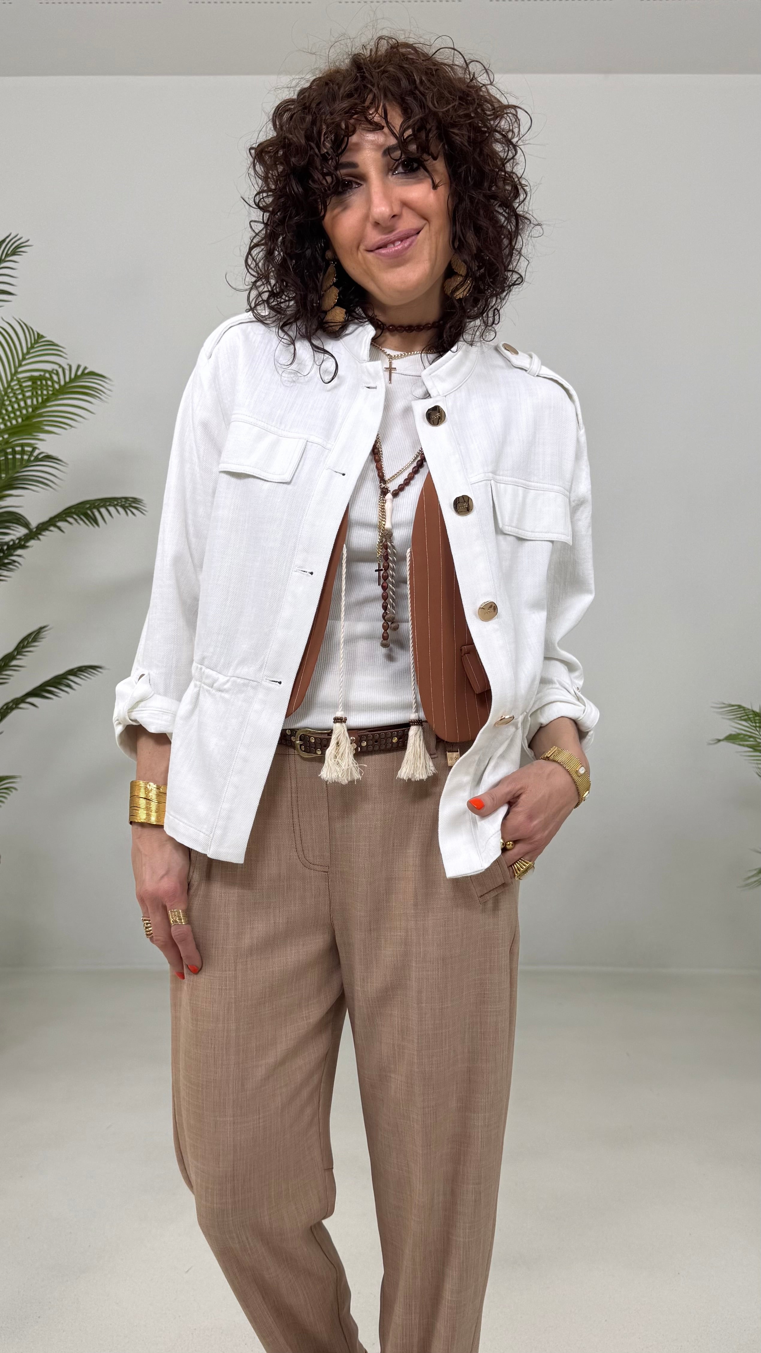 GILET GESSATO IN CADY FLUIDO