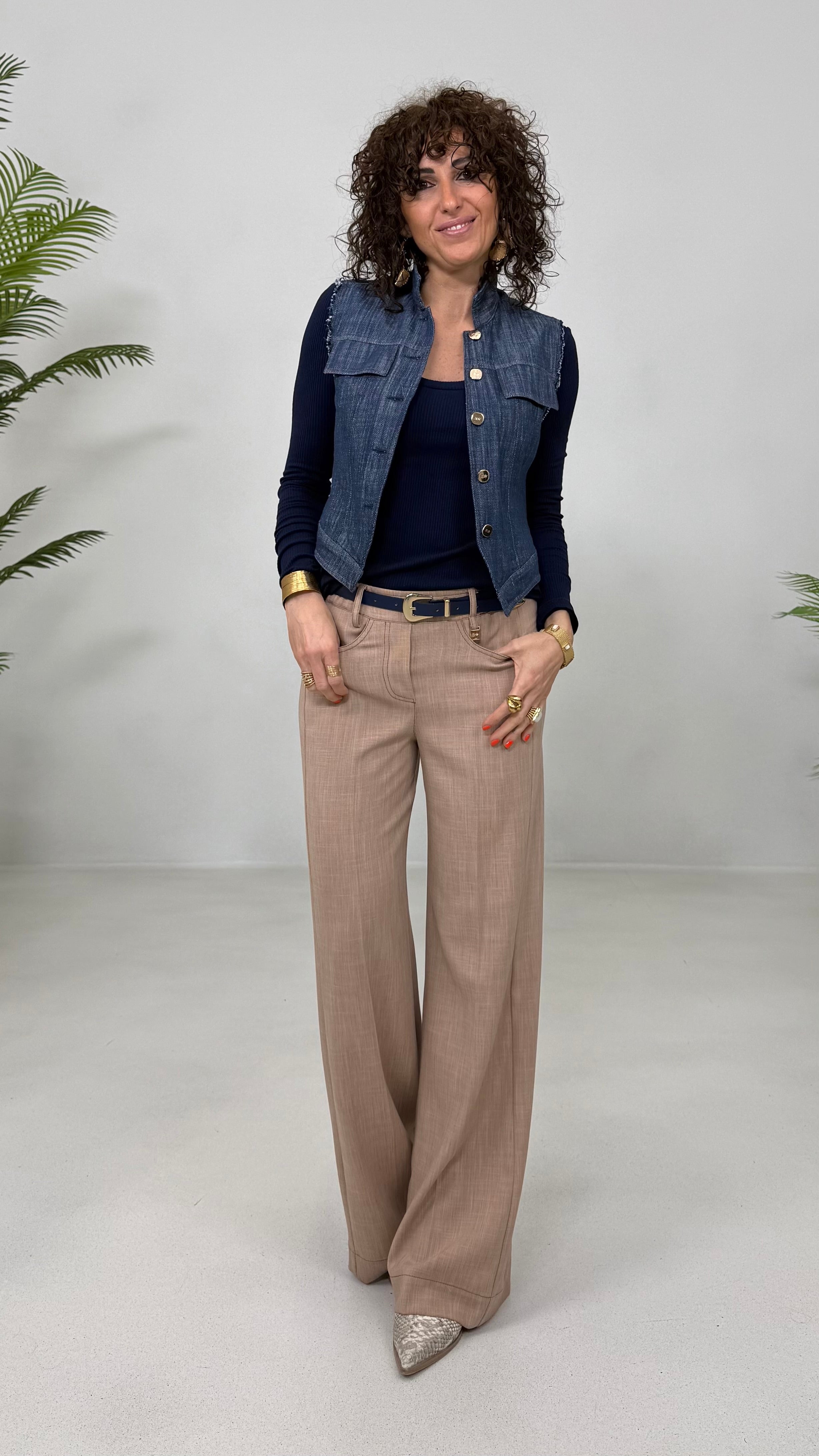 GILET-GIUBBETTO IN COTONE JEANS