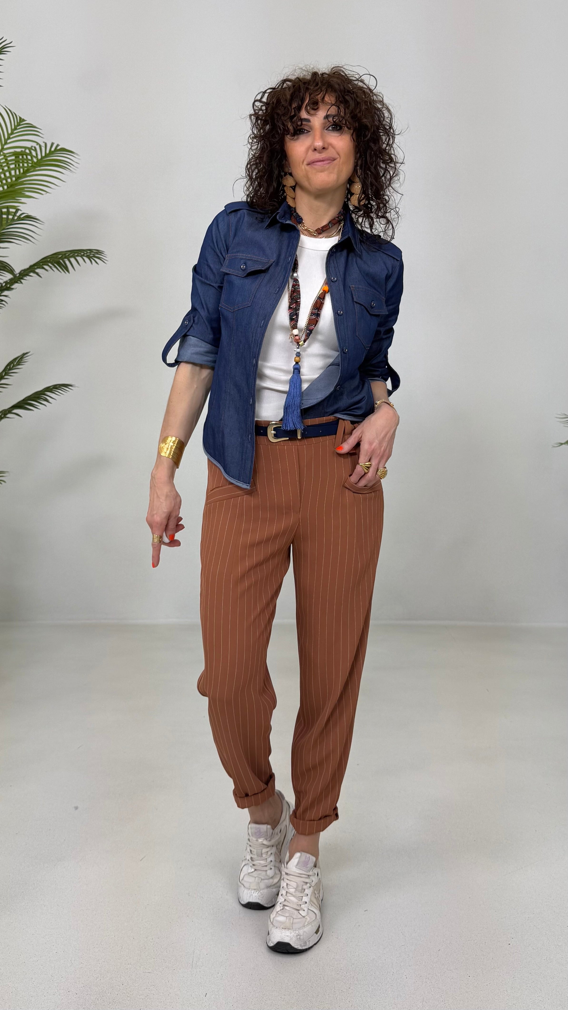 BAGGY IN CADY FLUIDO GESSATO