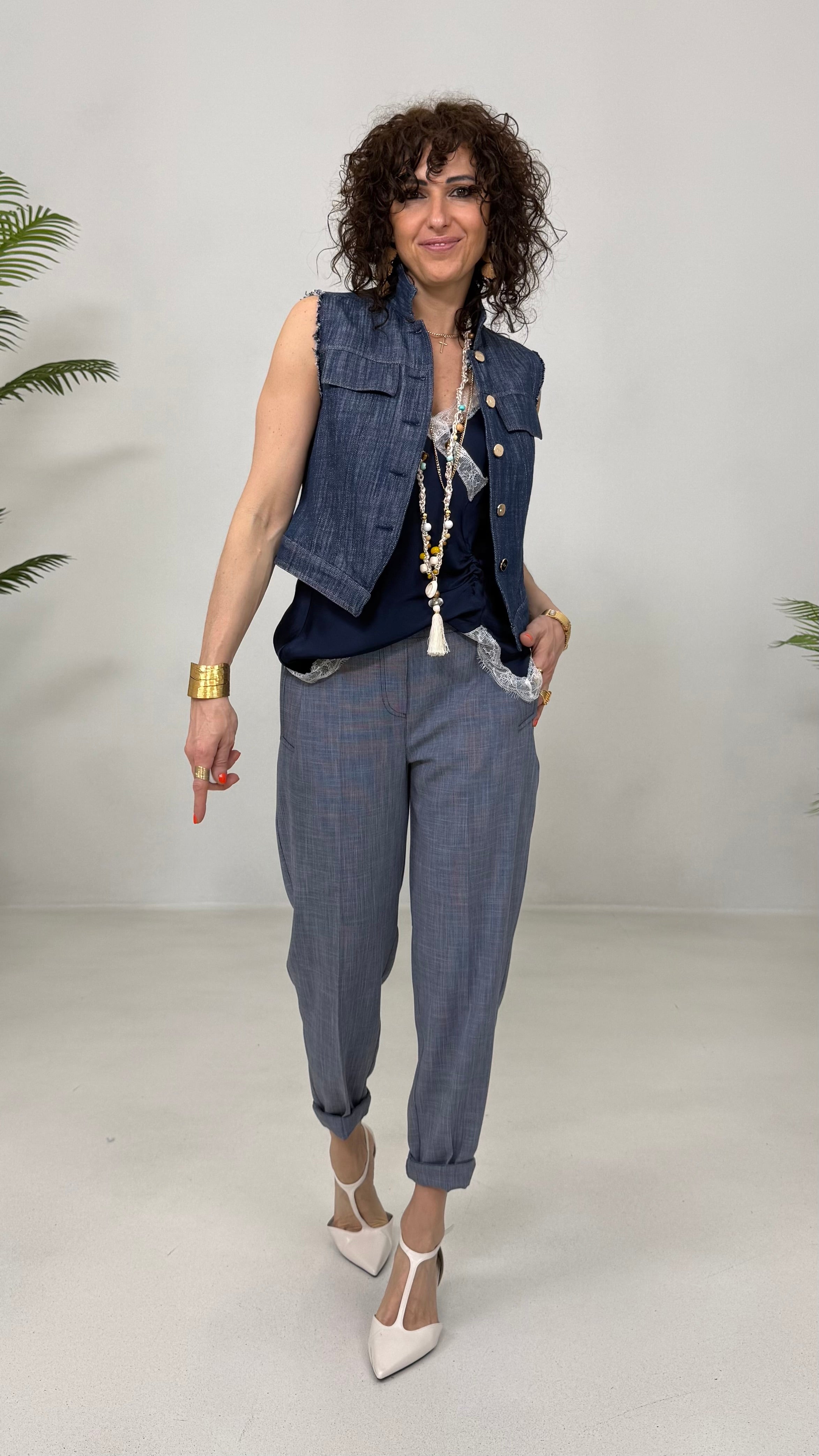 TOP LINGERIE IN RASO DI VISCOSA CON PIZZO