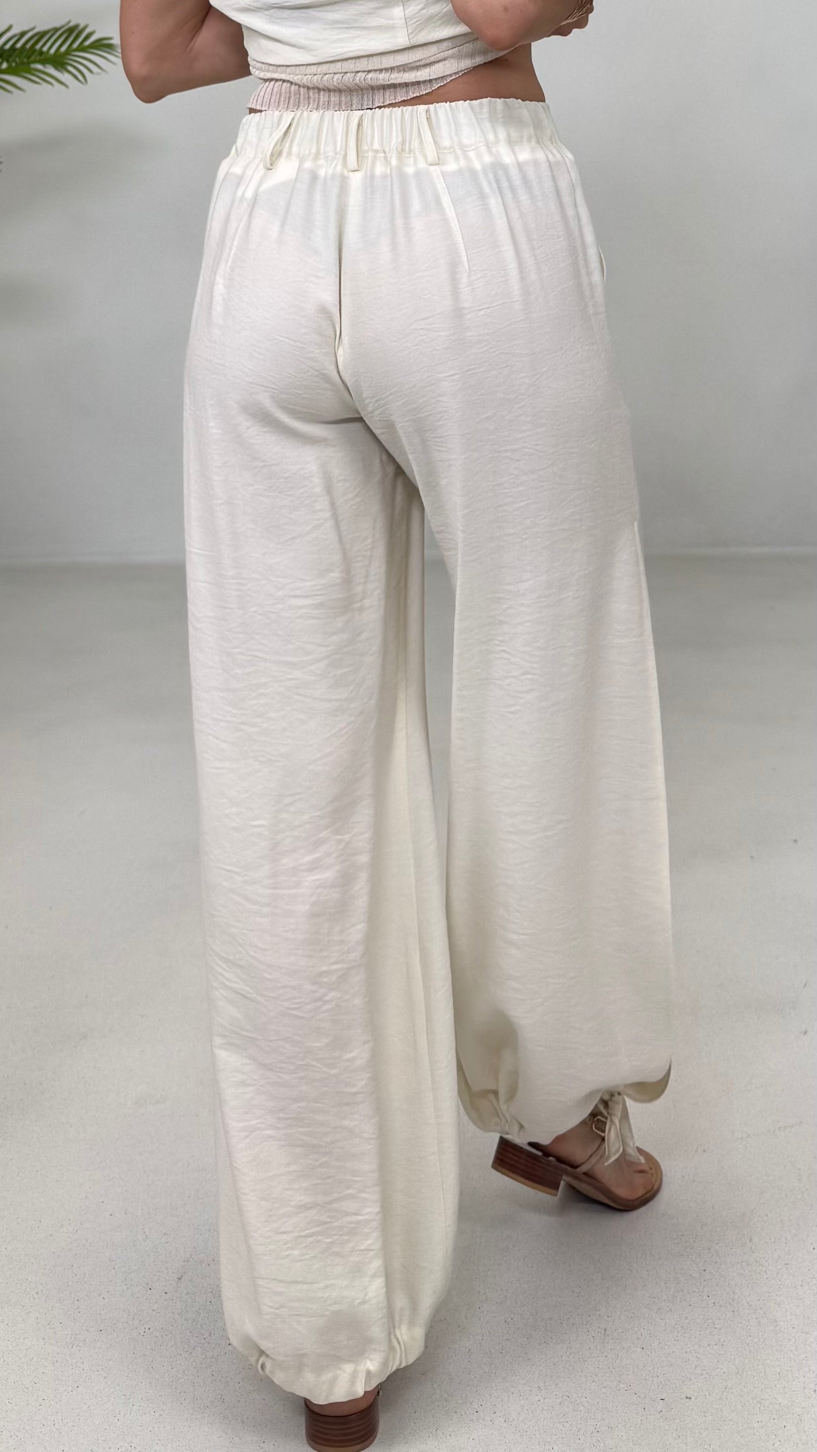 PANTALONE ODALISCA CON SPACCHI IN VISCOSA CRASH