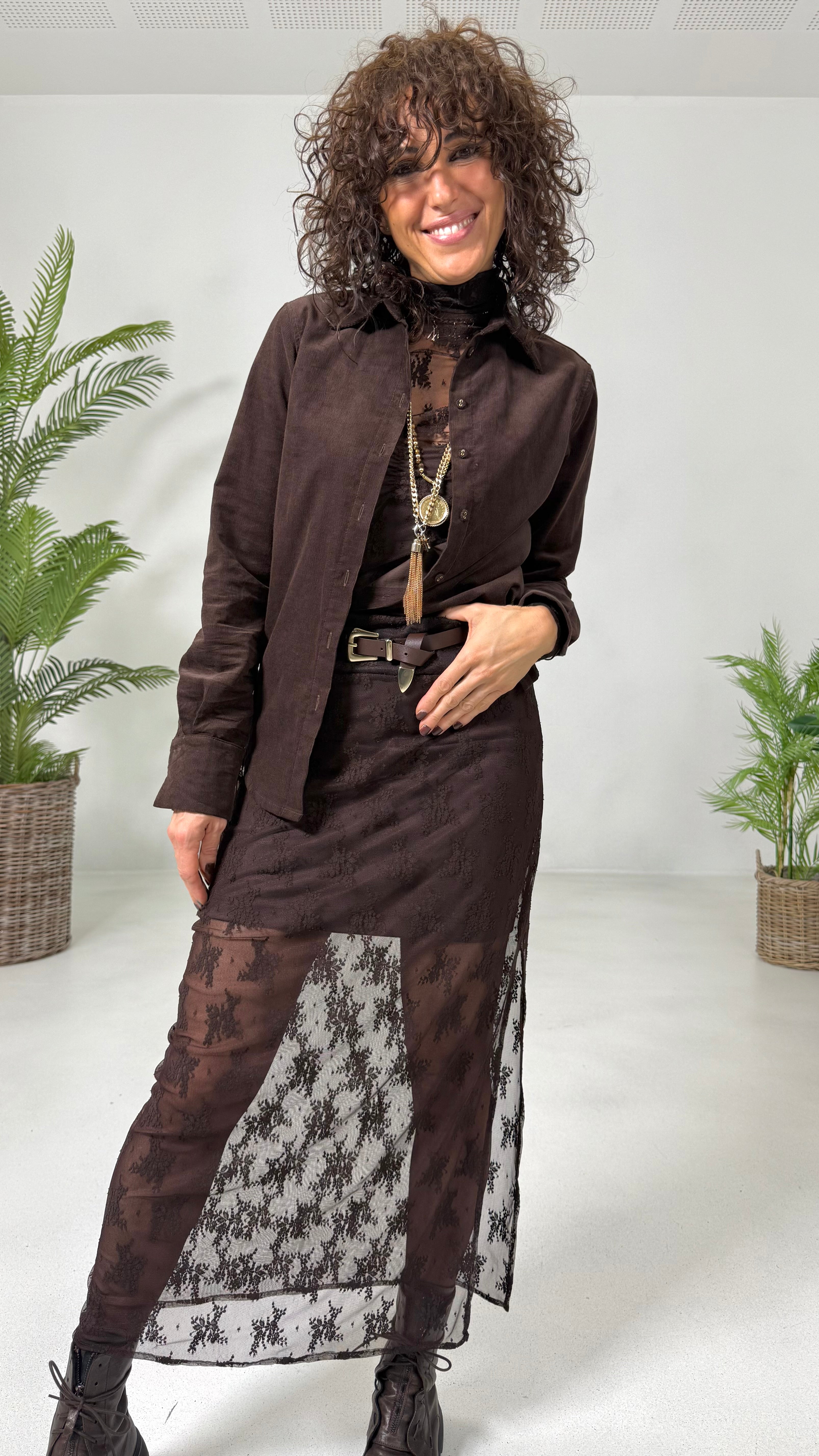 CAMICIA IN VELLUTO 2000 RIGHE