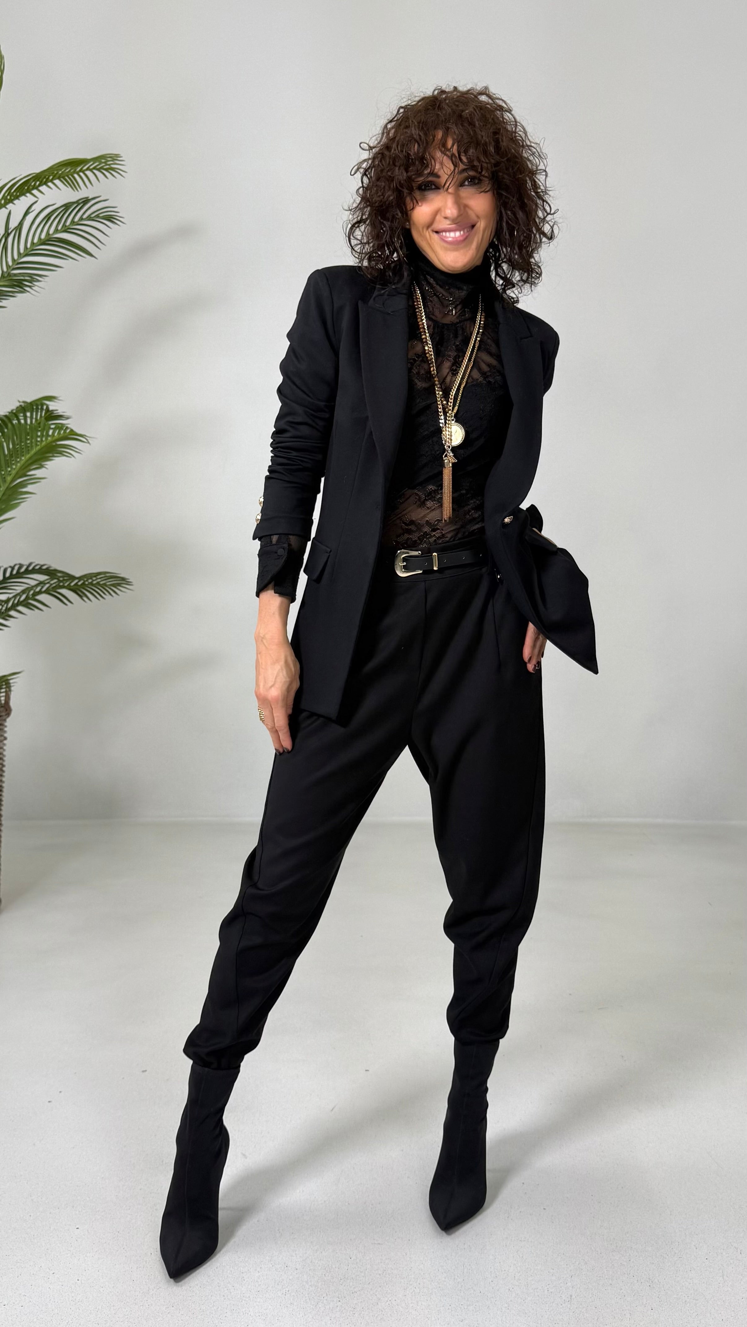 BAGGY CAVALLO BASSO IN FLANELLA PETTINATA