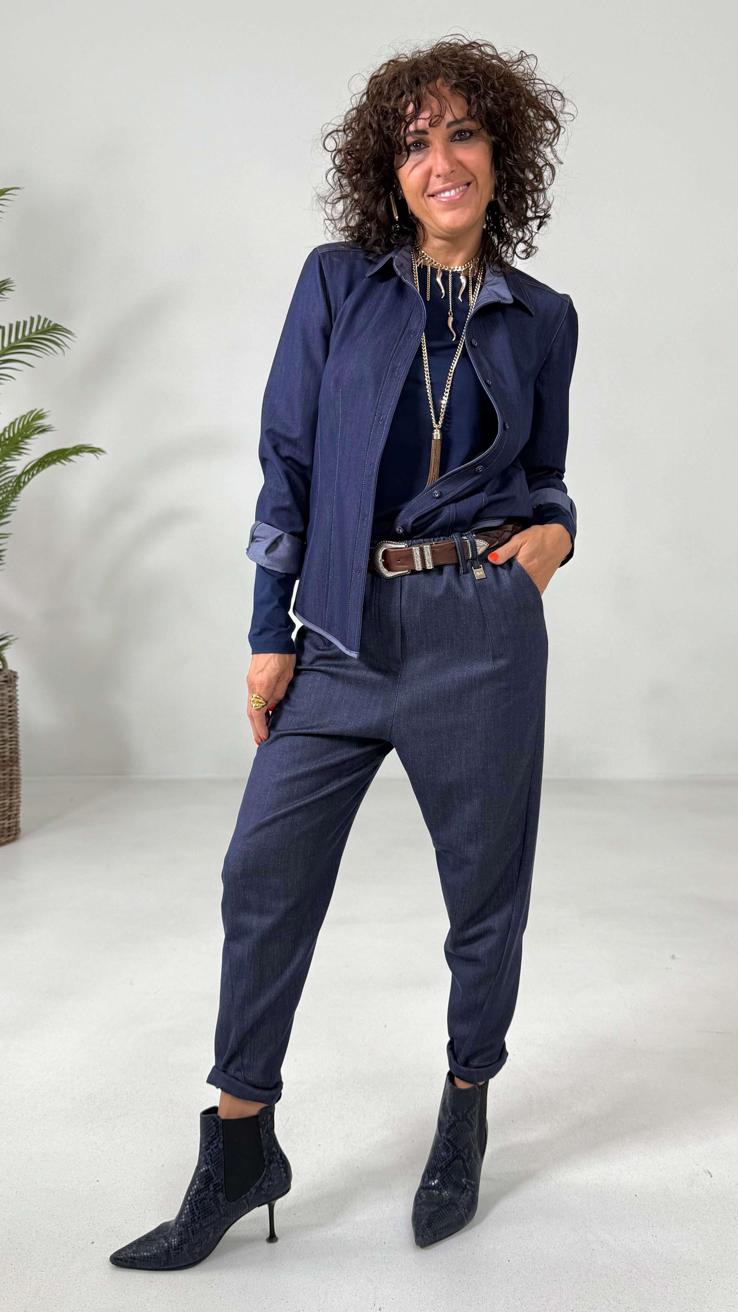 T-SHIRT BASIC MANICA LUNGA IN JERSEY DI COTONE MODAL