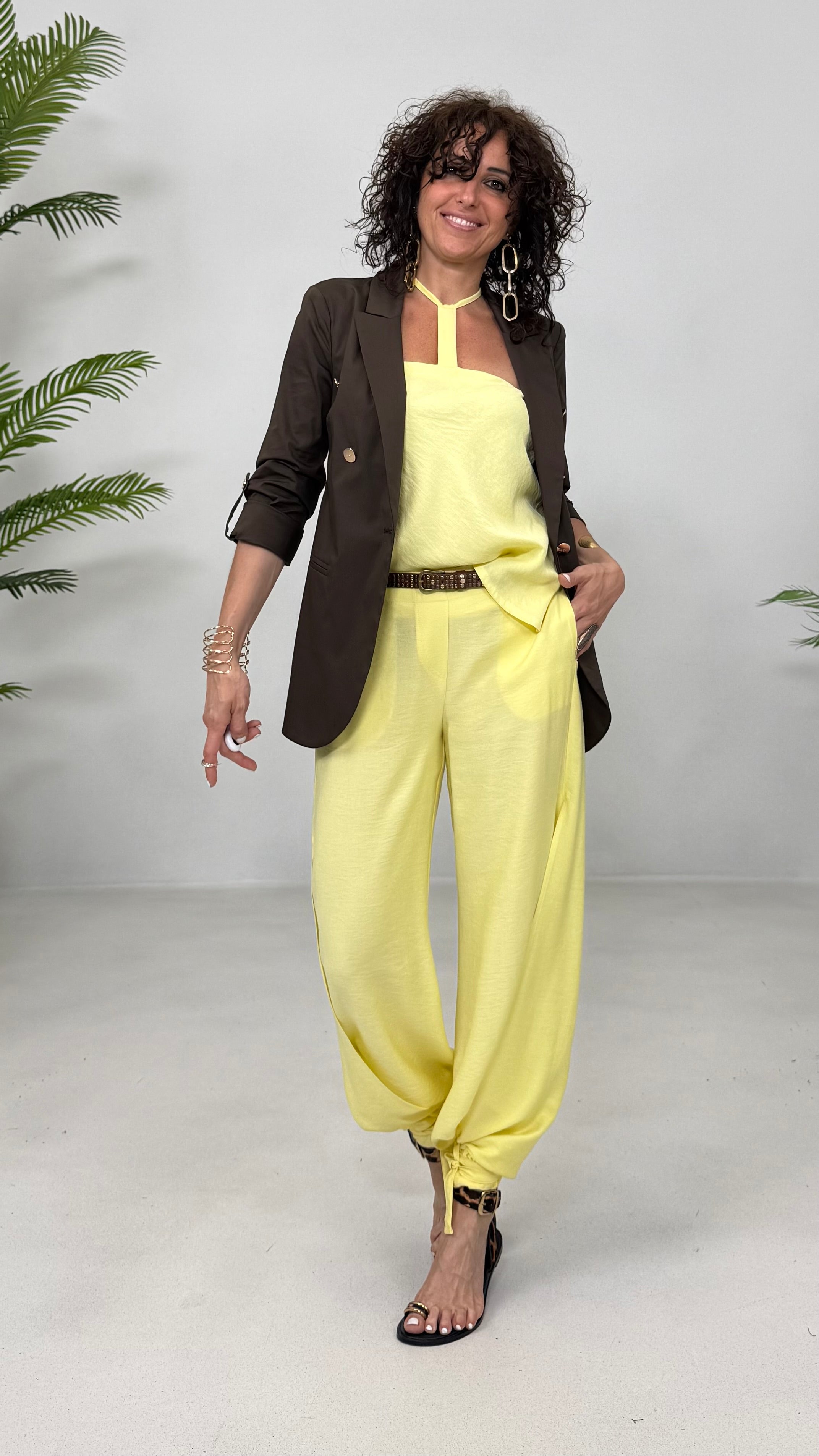 PANTALONE ODALISCA CON SPACCHI IN VISCOSA CRASH