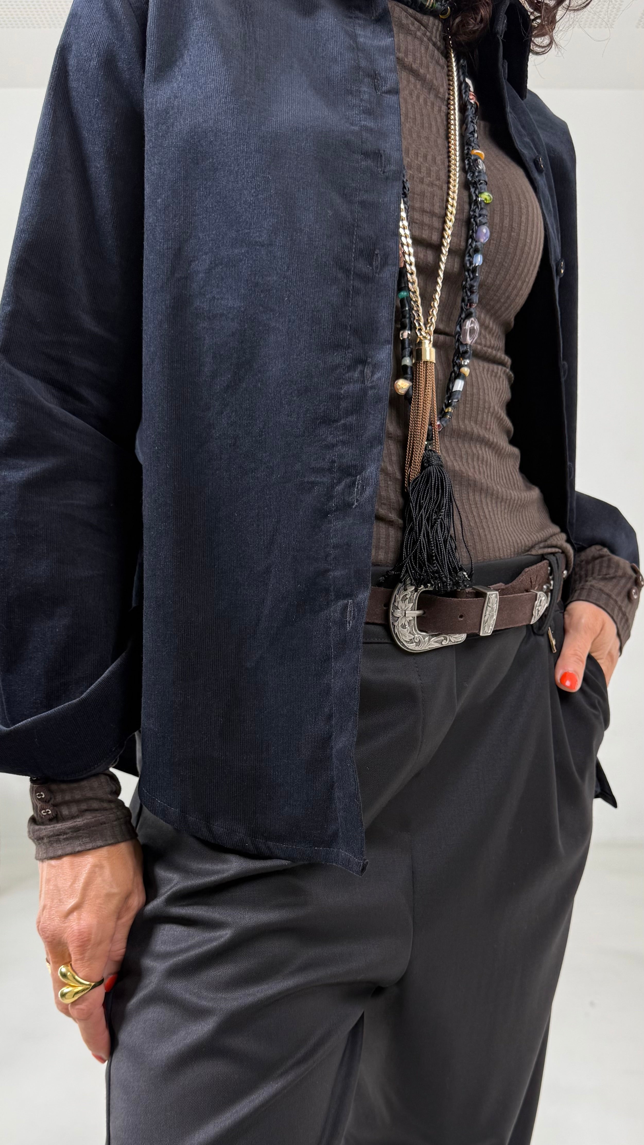 CAMICIA IN VELLUTO 2000 RIGHE