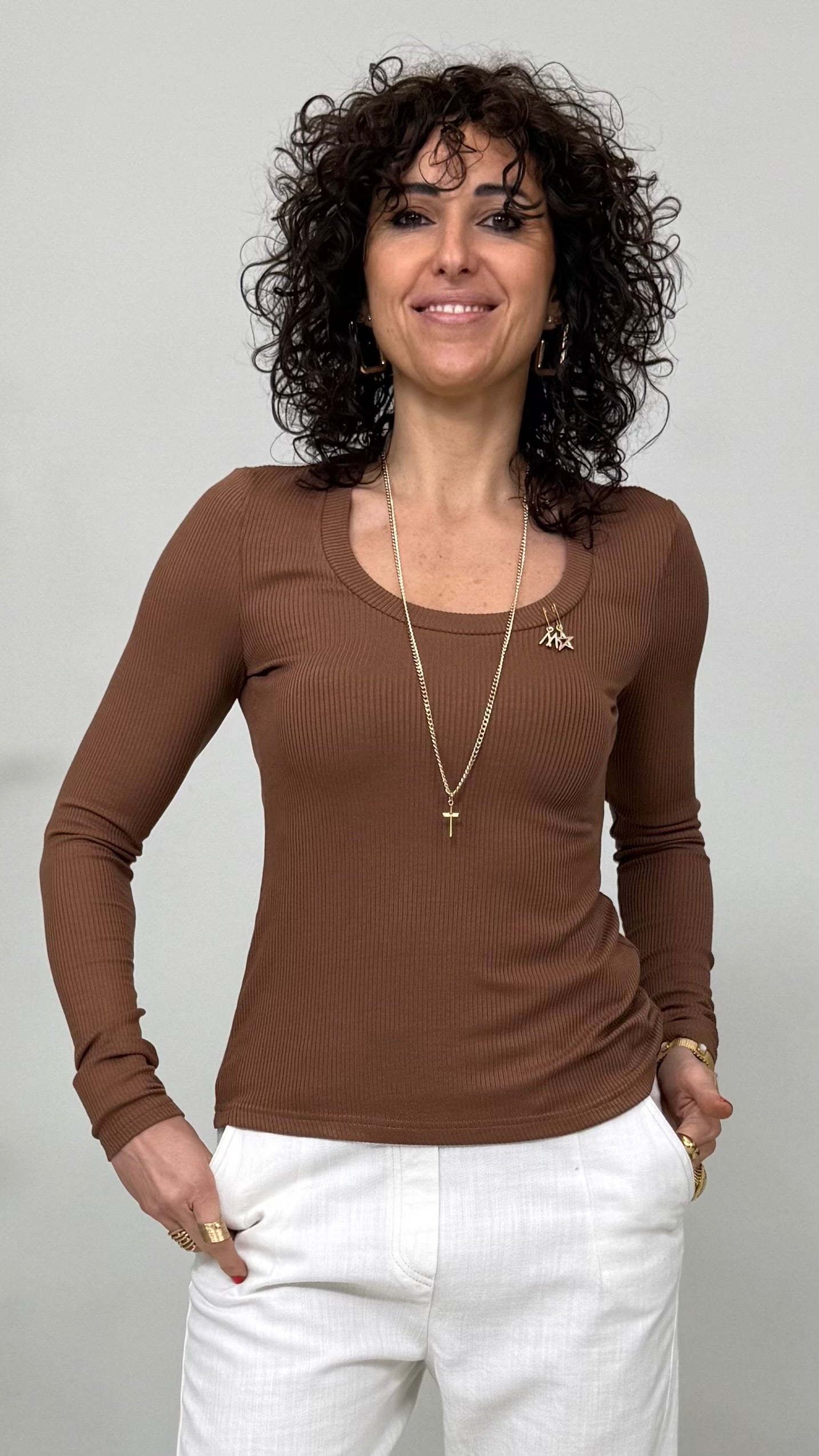 FURBA A COSTINE VISCOSA ELASTICA MANICA LUNGA