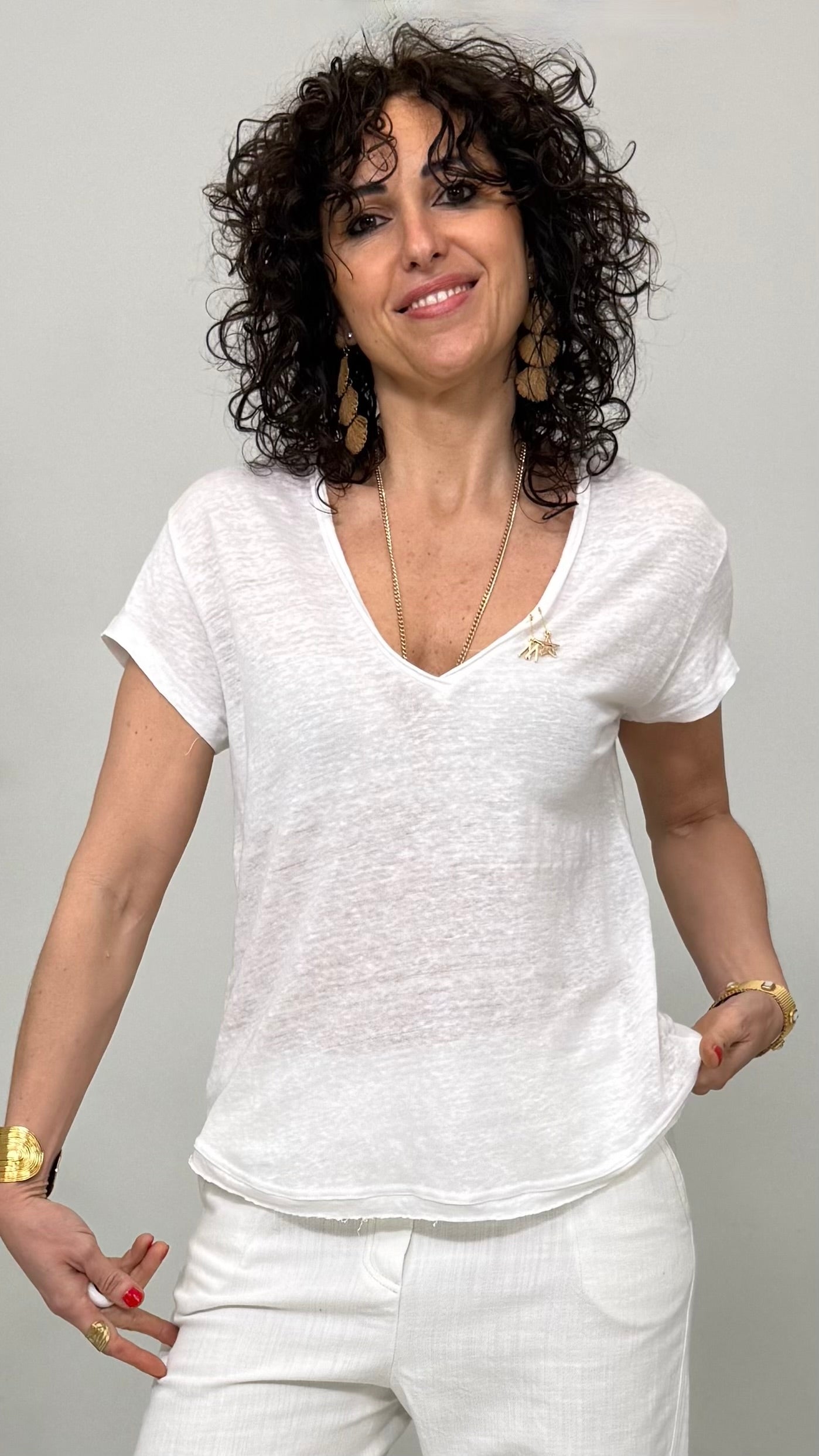 TSHIRT IN JERSEY LINO 100% SCOLLO A V