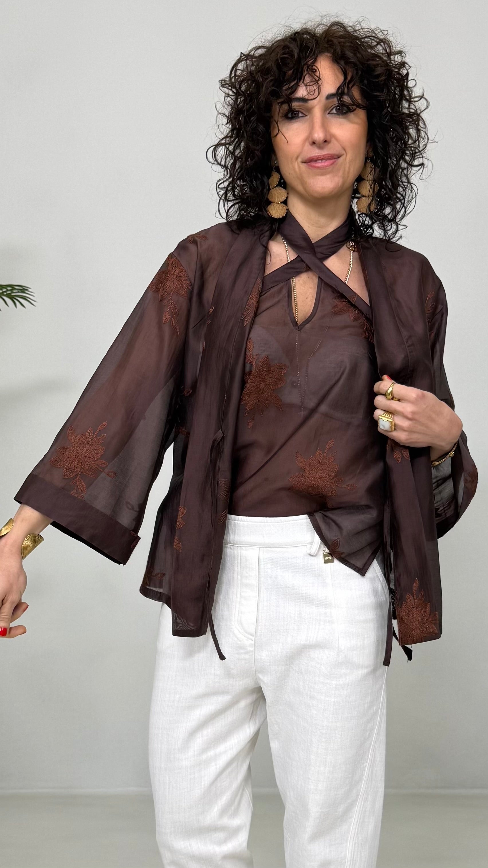 KIMONO TWINSET IN VOILE RICAMATO