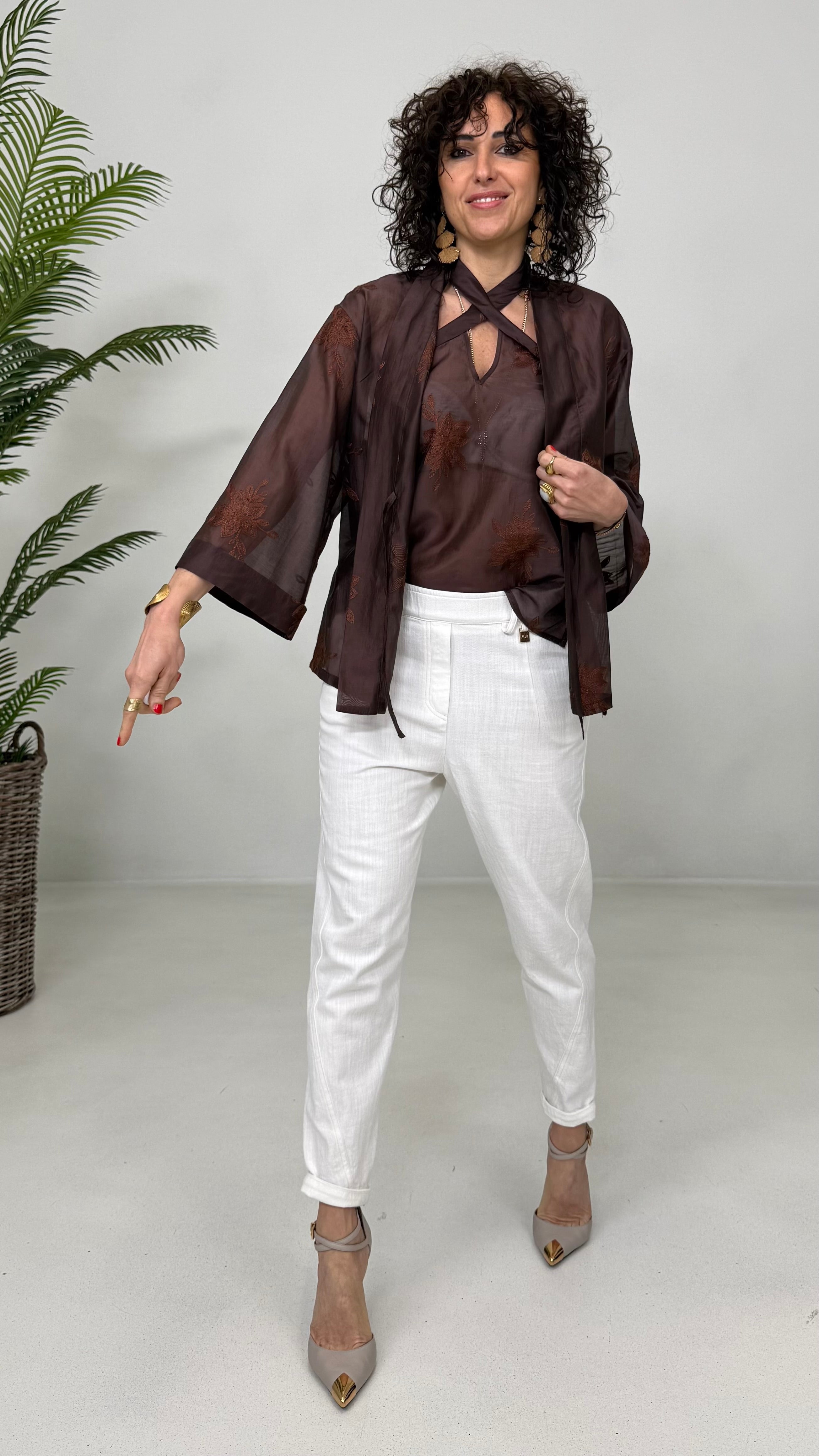 KIMONO TWINSET IN VOILE RICAMATO